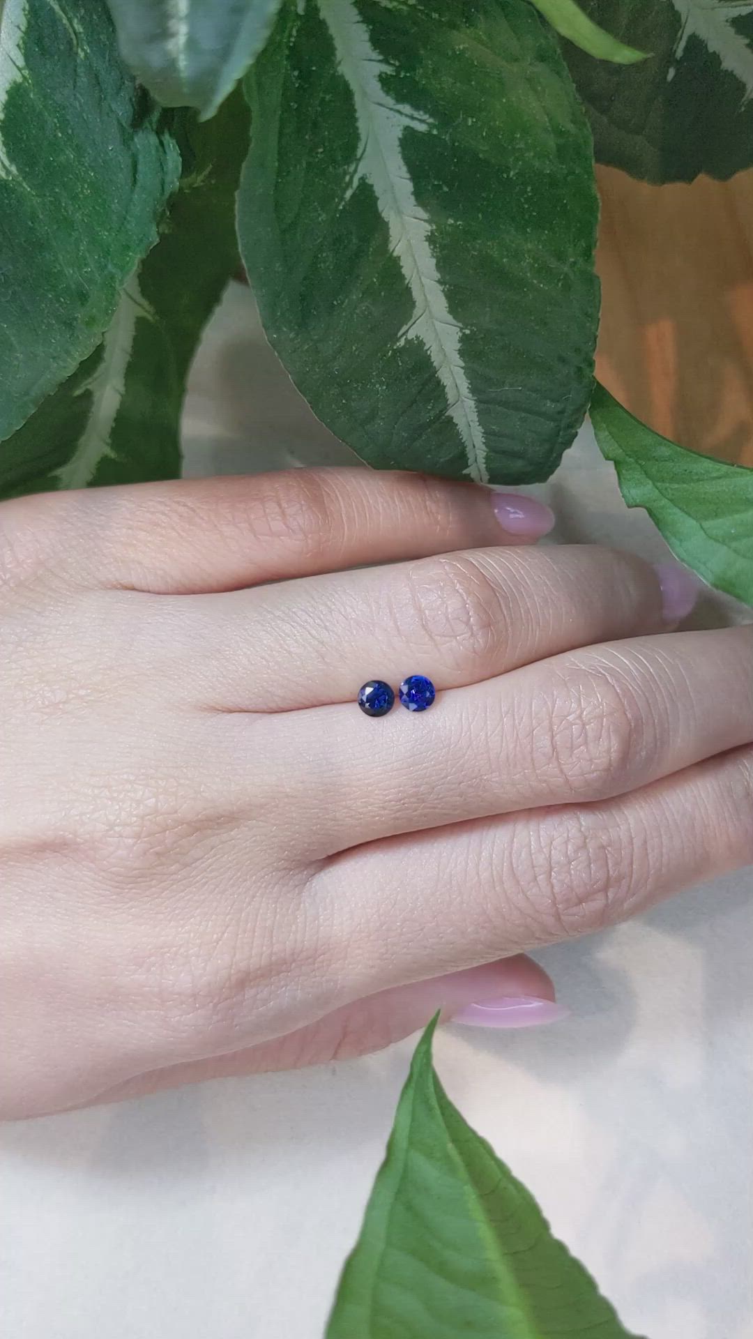 0.71&nbsp;Ct.Tw.Total Carat Weight Blue Sapphire Pair from Ceylon (Sri Lanka) Size Video