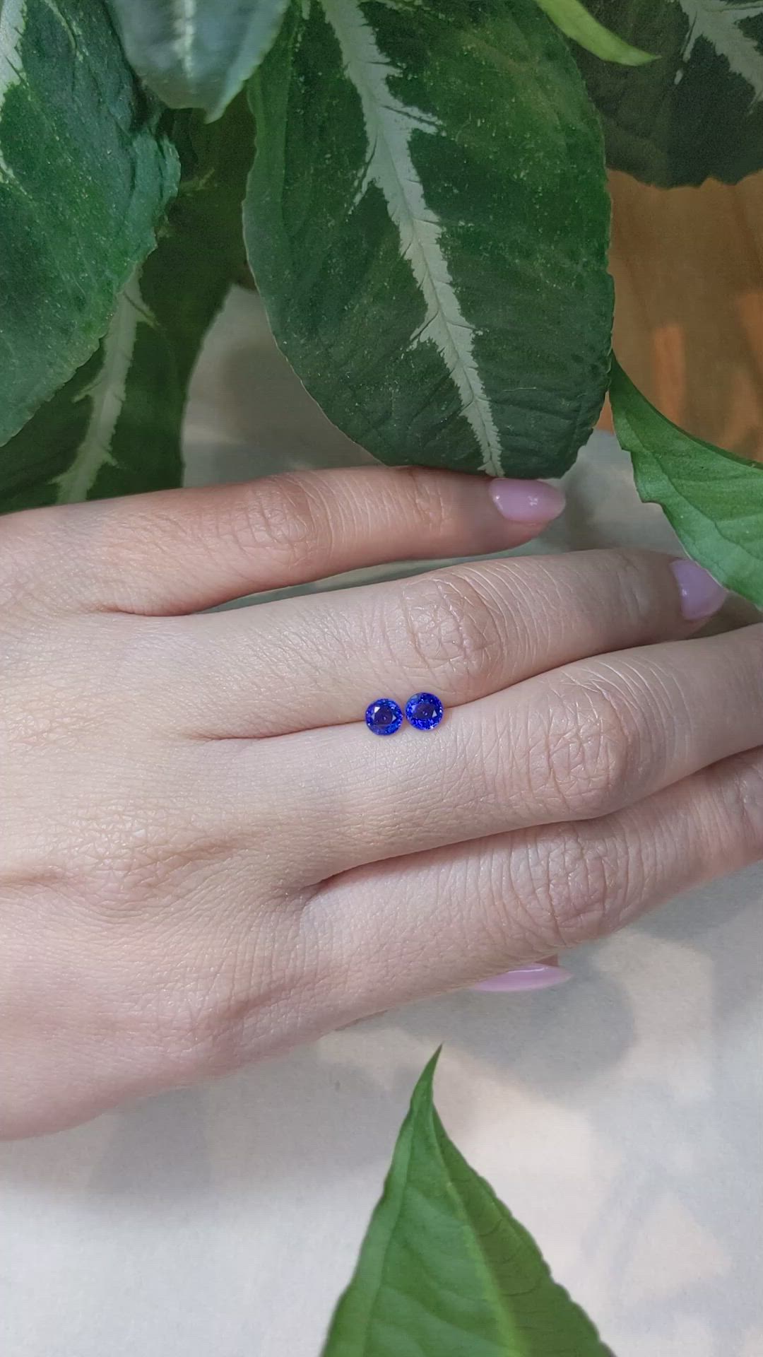 0.71&nbsp;Ct.Tw.Total Carat Weight Blue Sapphire Pair from Ceylon (Sri Lanka) Size Video