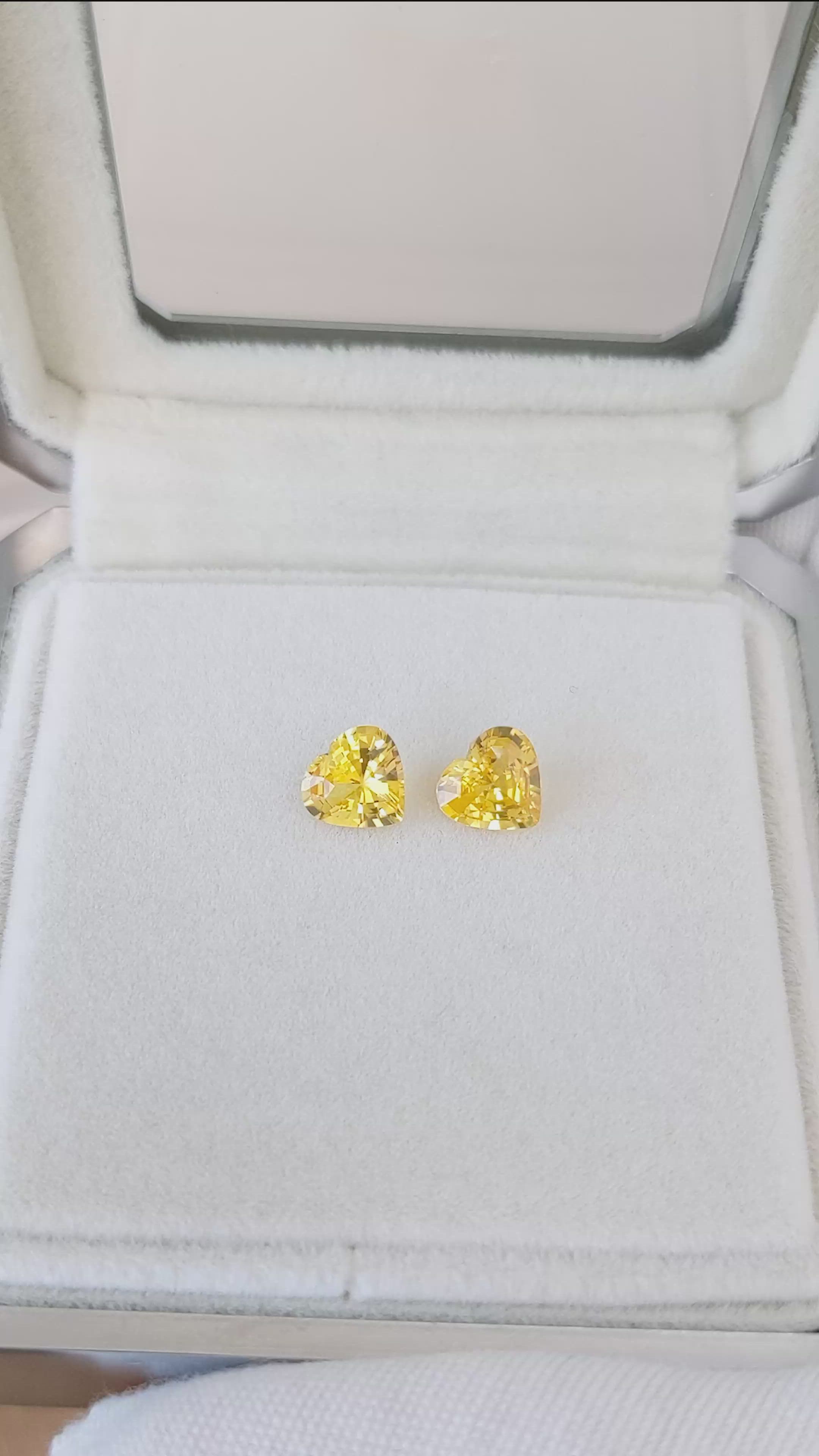 2.42 Ct.Tw.Total Carat Weight Yellow Sapphire Pair from Ceylon (Sri Lanka) Size Video