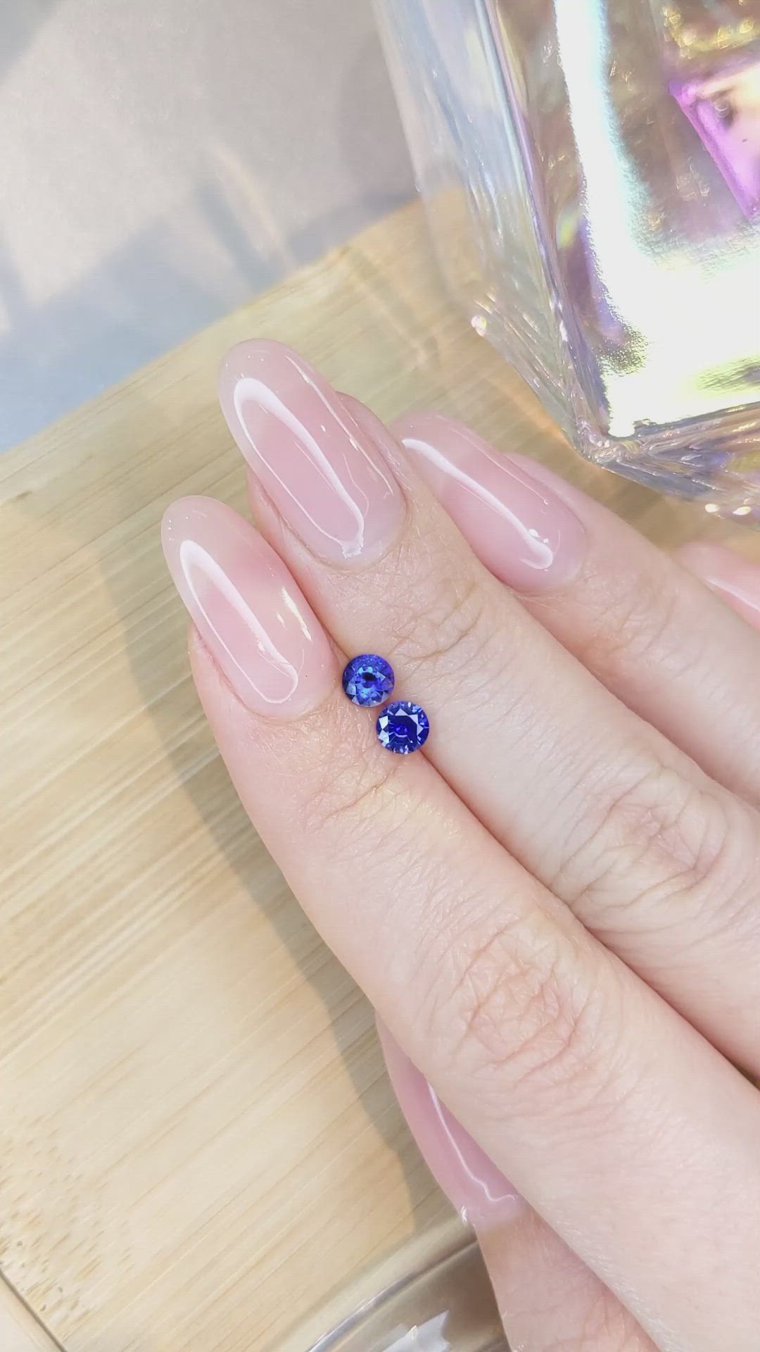 0.83 Ct.Tw.Total Carat Weight Blue Sapphire Pair from Ceylon (Sri Lanka) Size Video