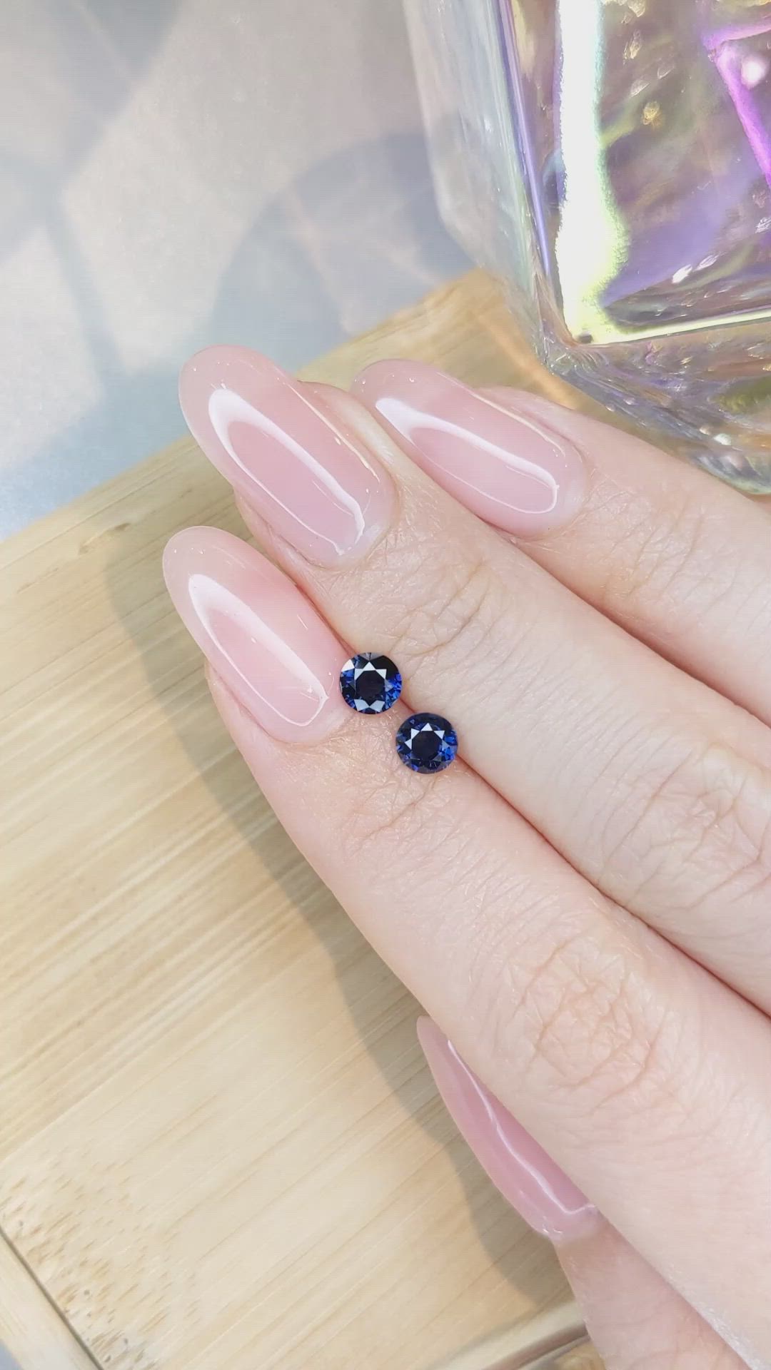 1.16 Ct.Tw.Total Carat Weight Blue Sapphire Pair from Ceylon (Sri Lanka) Size Video