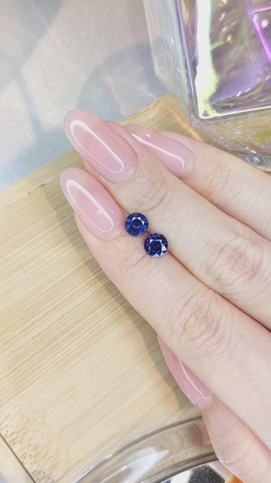 1.88 Ct.Tw.Total Carat Weight Blue Sapphire Pair from Ceylon (Sri Lanka) Size Video