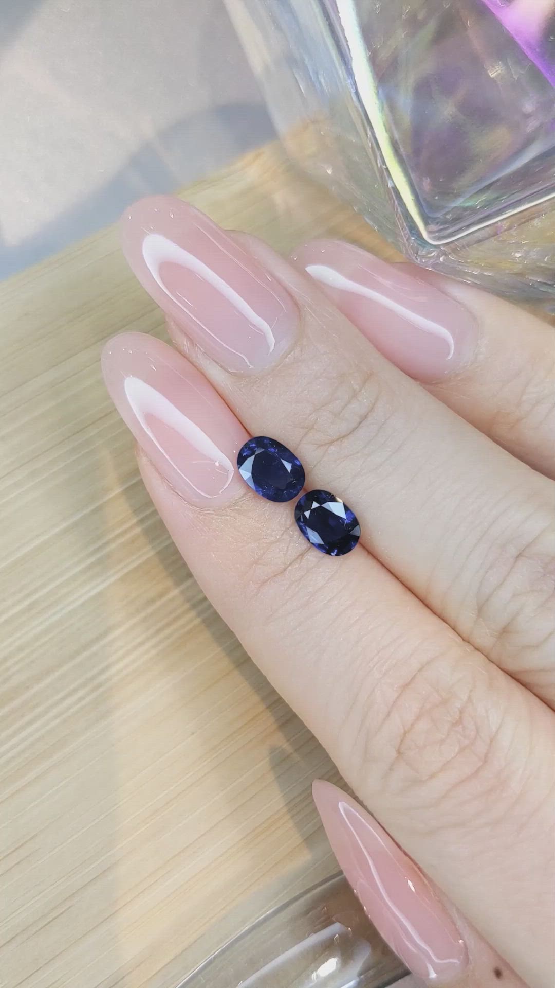 2.02&nbsp;Ct.Tw.Total Carat Weight Blue Sapphire Pair from Ceylon (Sri Lanka) Size Video