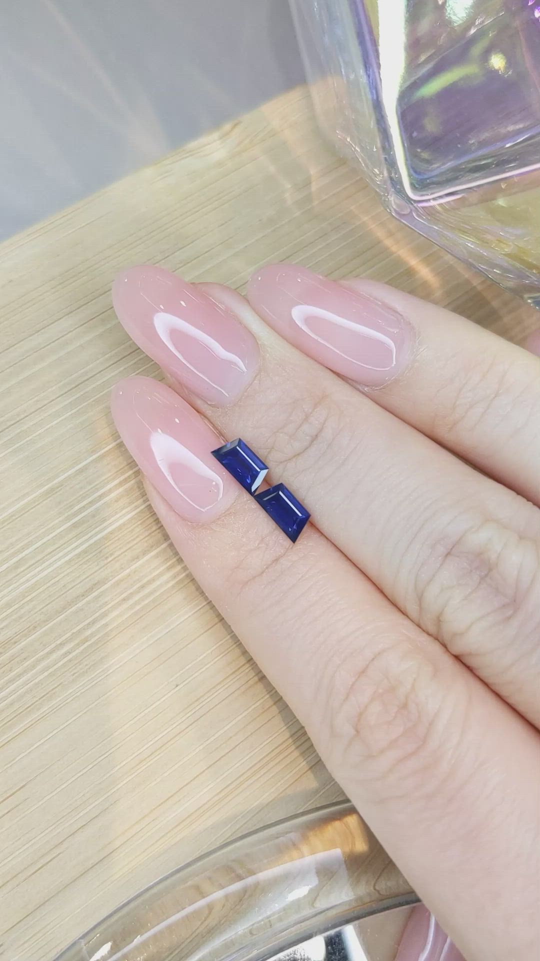 1.24 Ct.Tw.Total Carat Weight Blue Sapphire Pair from Ceylon (Sri Lanka) Size Video