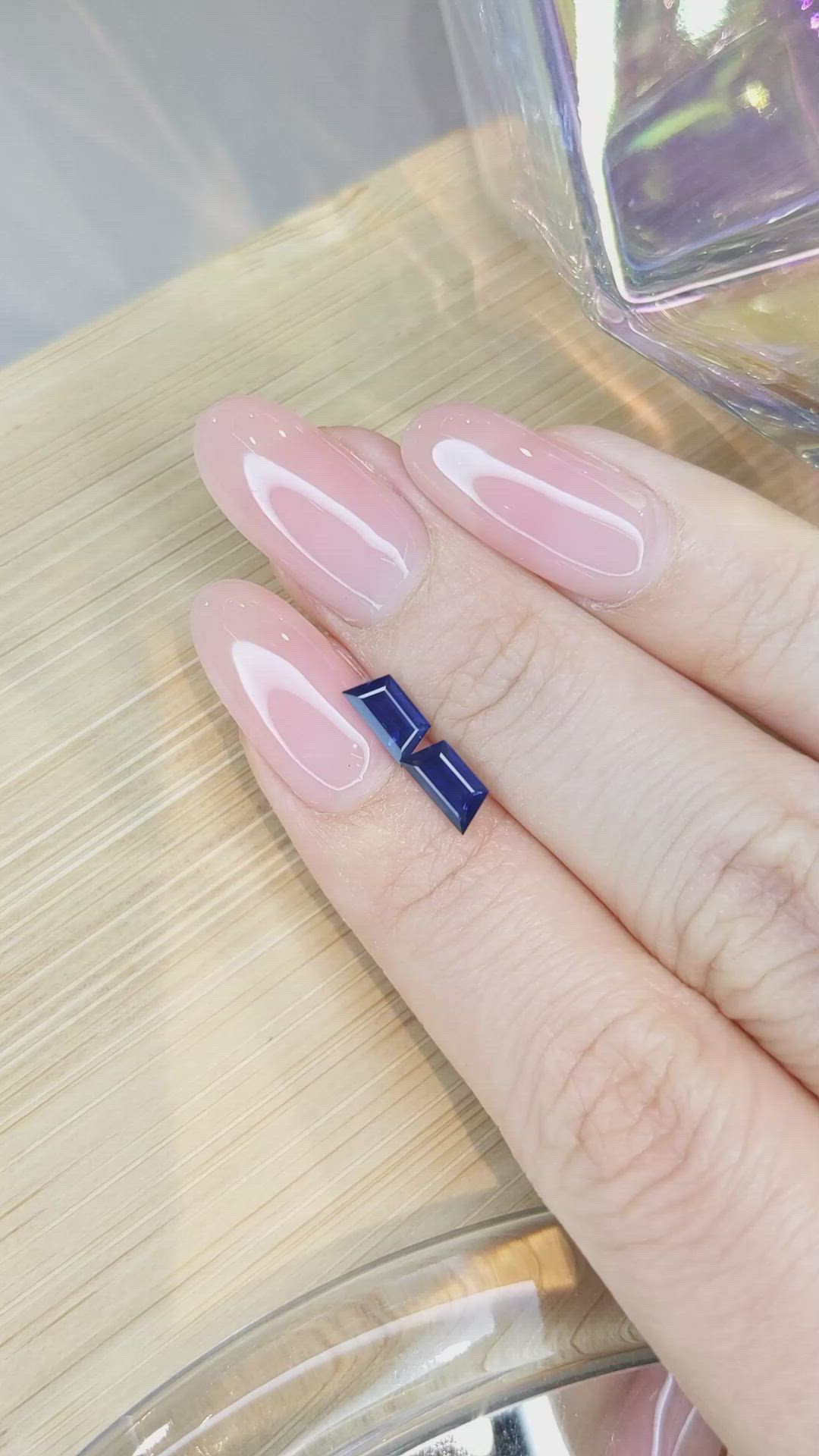 1.24 Ct.Tw.Total Carat Weight Blue Sapphire Pair from Ceylon (Sri Lanka) Size Video