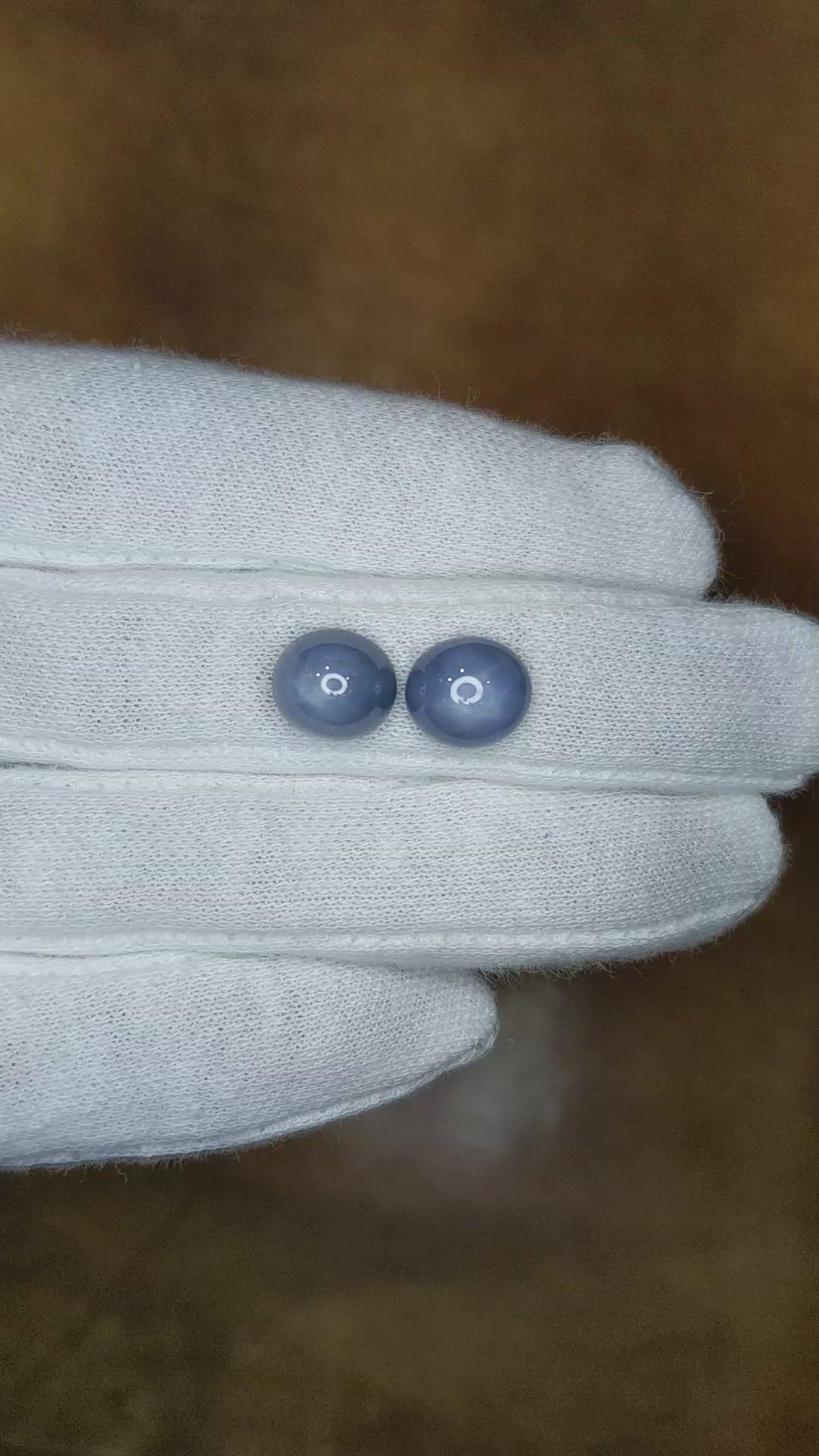 10.62 Ct.Tw.Total Carat Weight Blue Star Sapphire Pair from Ceylon (Sri Lanka) Size Video