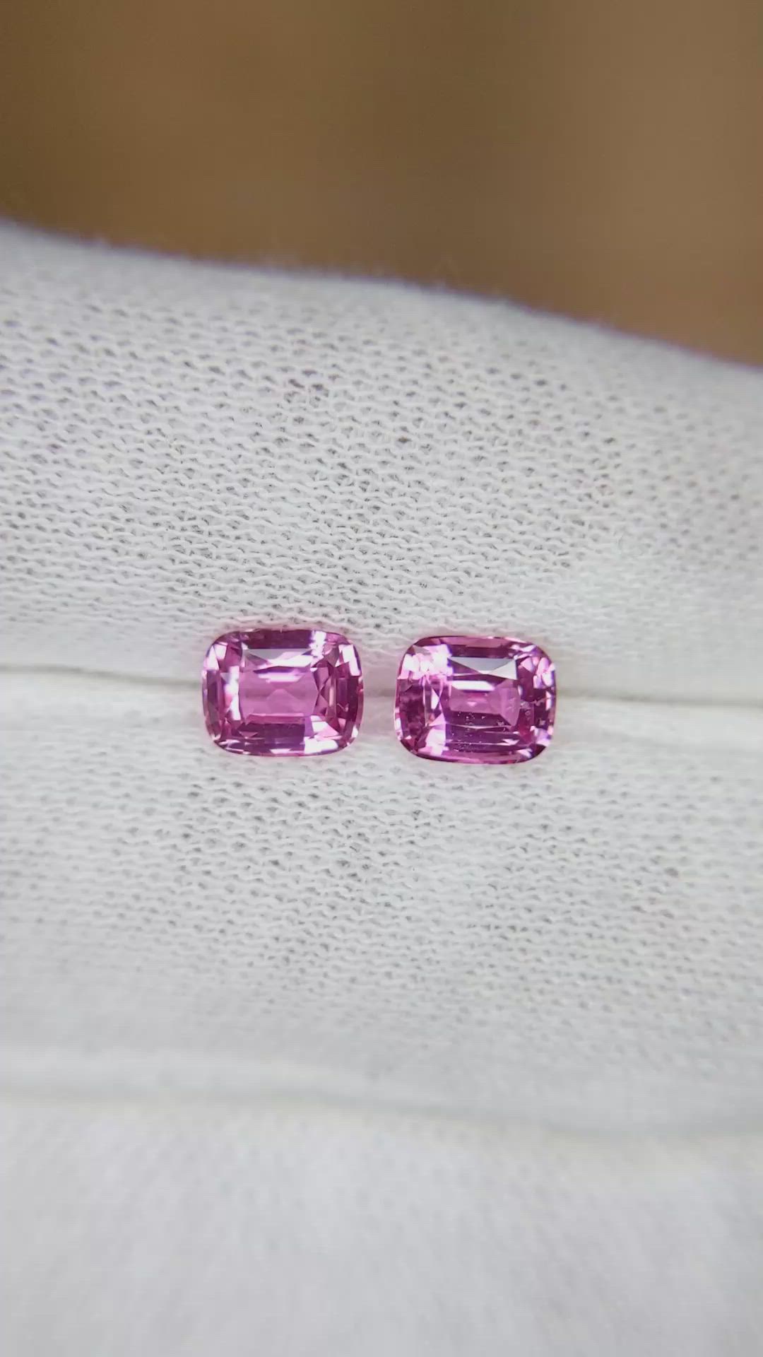2.09 Ct.Tw.Total Carat Weight Pink Sapphire Pair from Ceylon (Sri Lanka) Size Video