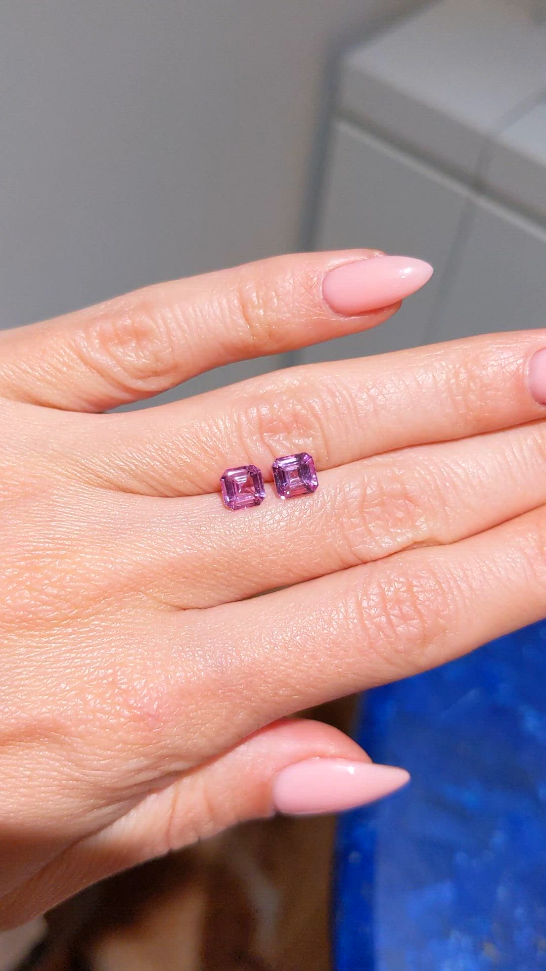 2.41 Ct.Tw.Total Carat Weight Pink Sapphire Pair from Ceylon (Sri Lanka) Size Video