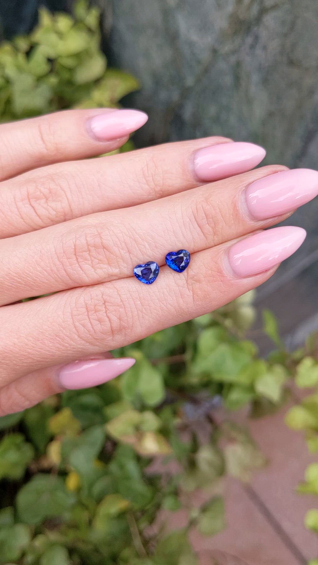 1.50 Ct.Tw.Total Carat Weight Blue Sapphire Pair from Ceylon (Sri Lanka) Size Video