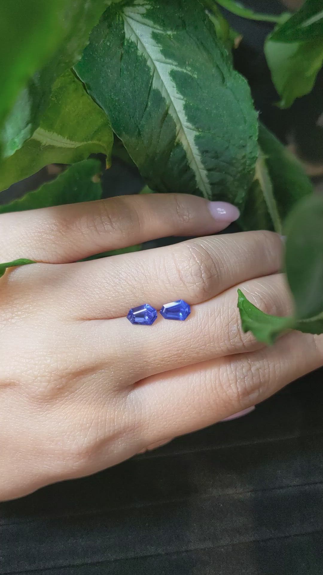 1.72 Ct.Tw.Total Carat Weight Blue Sapphire Pair from Ceylon (Sri Lanka) Size Video