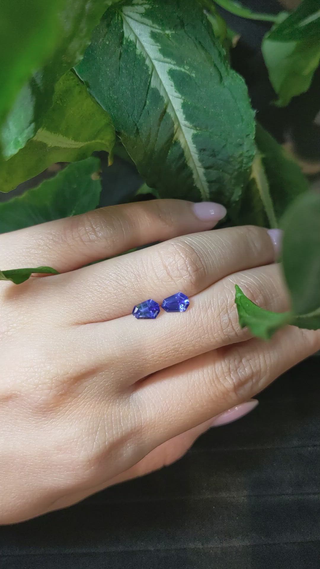 1.34&nbsp;Ct.Tw.Total Carat Weight Blue Sapphire Pair from Ceylon (Sri Lanka) Size Video