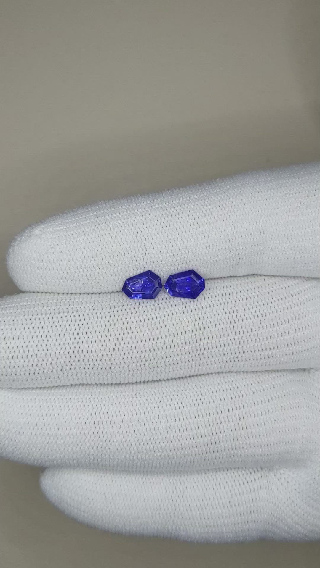 1.53 Ct.Tw.Total Carat Weight Blue Sapphire Pair from Ceylon (Sri Lanka) Size Video
