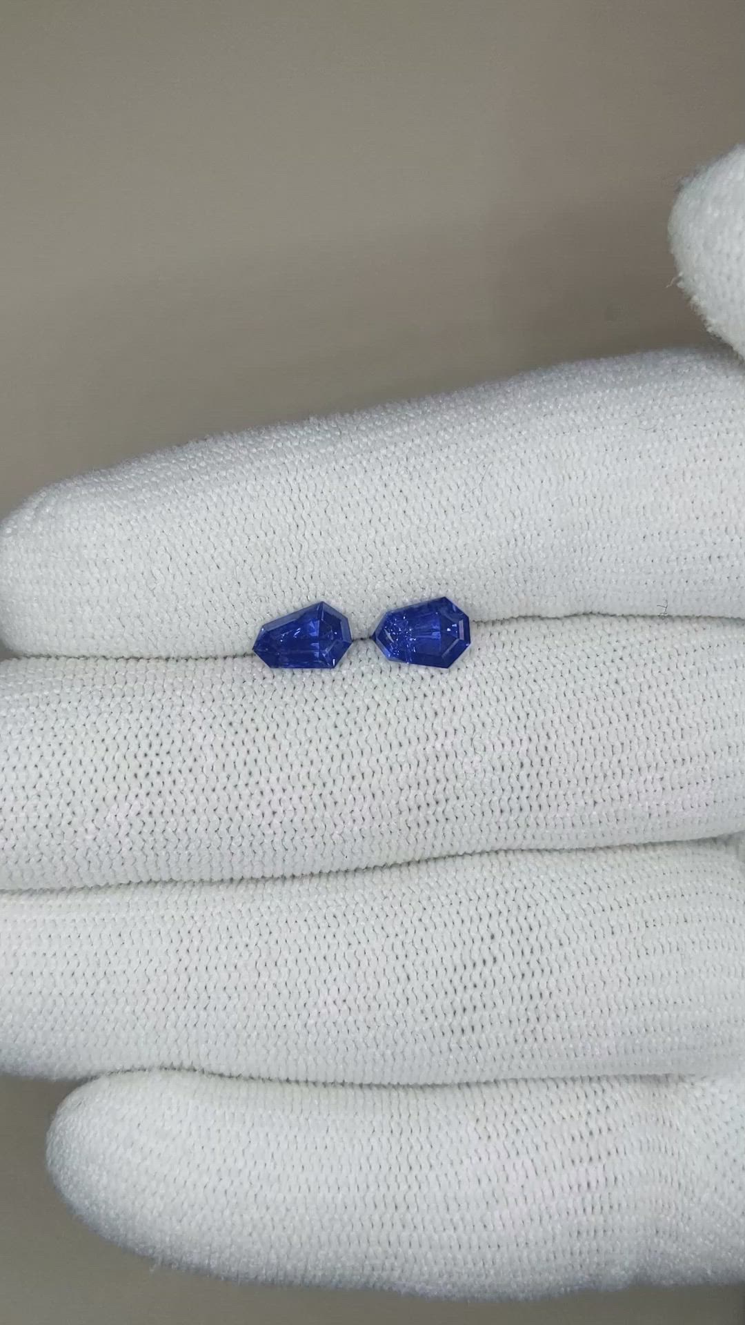 1.68 Ct.Tw.Total Carat Weight Blue Sapphire Pair from Ceylon (Sri Lanka) Size Video