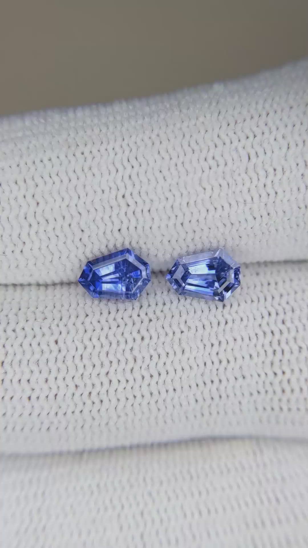1.80 Ct.Tw.Total Carat Weight Blue Sapphire Pair from Ceylon (Sri Lanka) Size Video