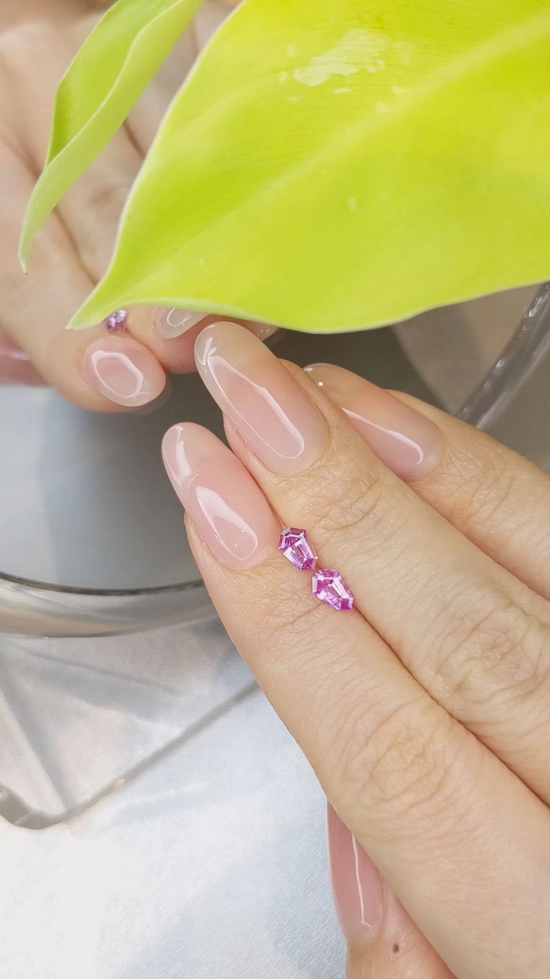 0.71 Ct.Tw.Total Carat Weight Pink Sapphire Pair from Ceylon (Sri Lanka) Size Video