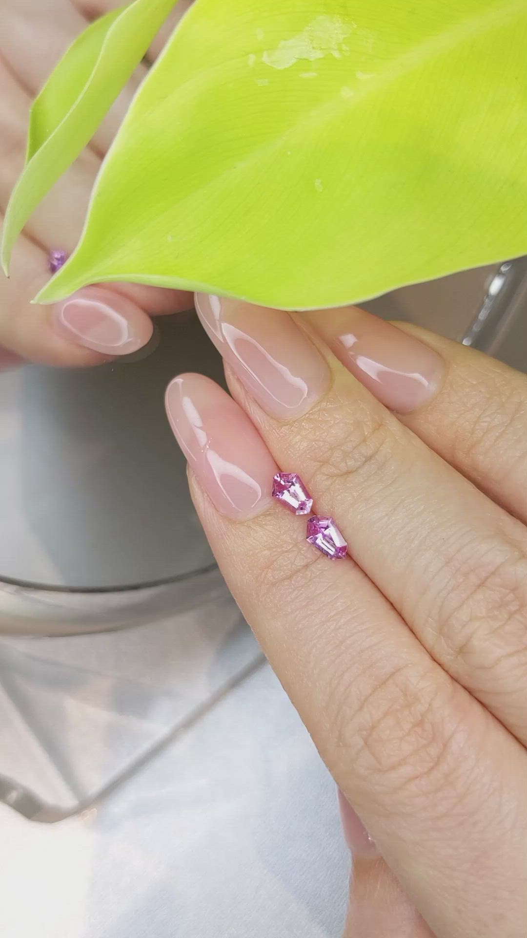 0.73 Ct.Tw.Total Carat Weight Pink Sapphire Pair from Ceylon (Sri Lanka) Size Video