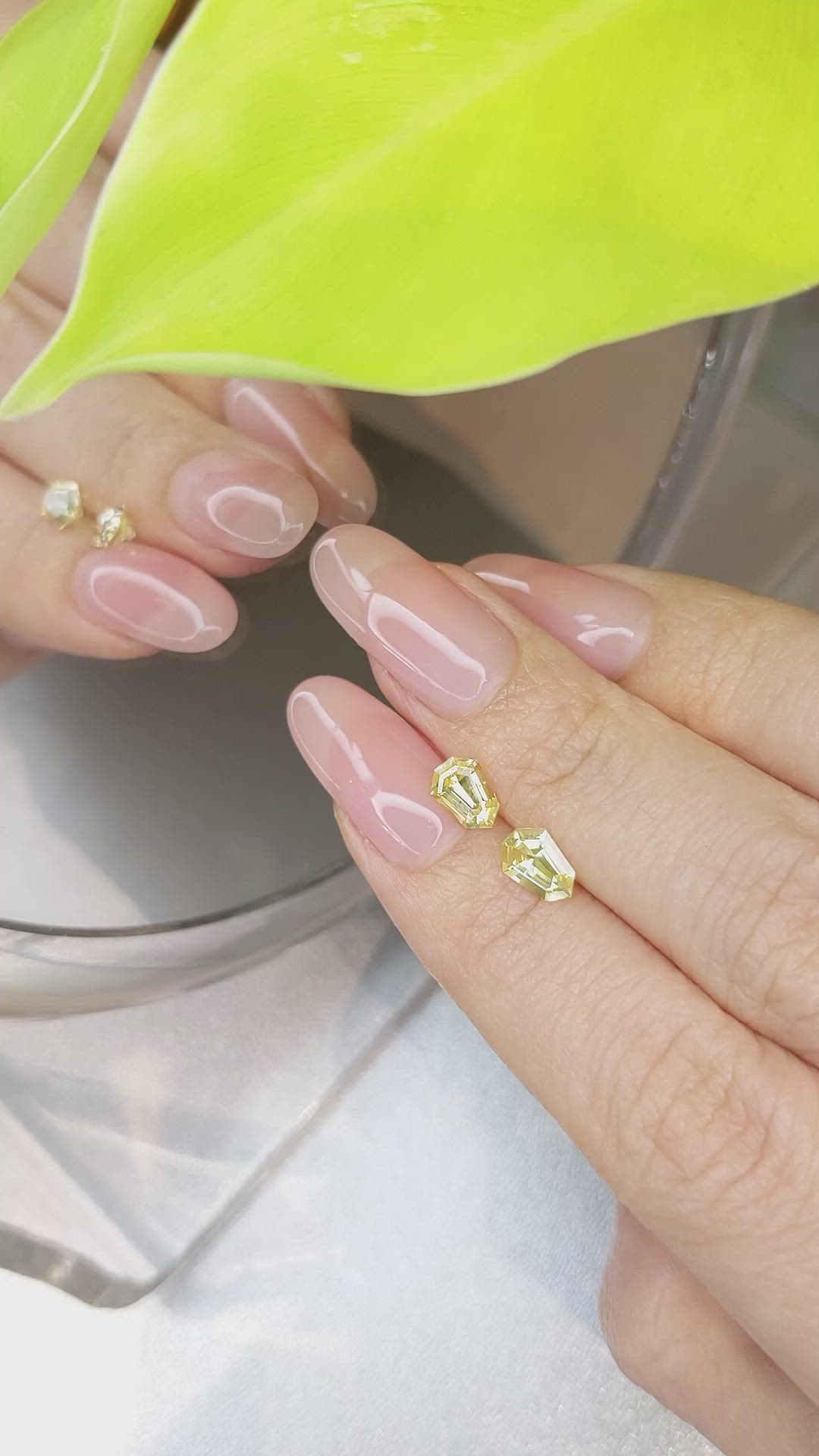 1.51 Ct.Tw.Total Carat Weight Yellow Sapphire Pair from Ceylon (Sri Lanka) Size Video