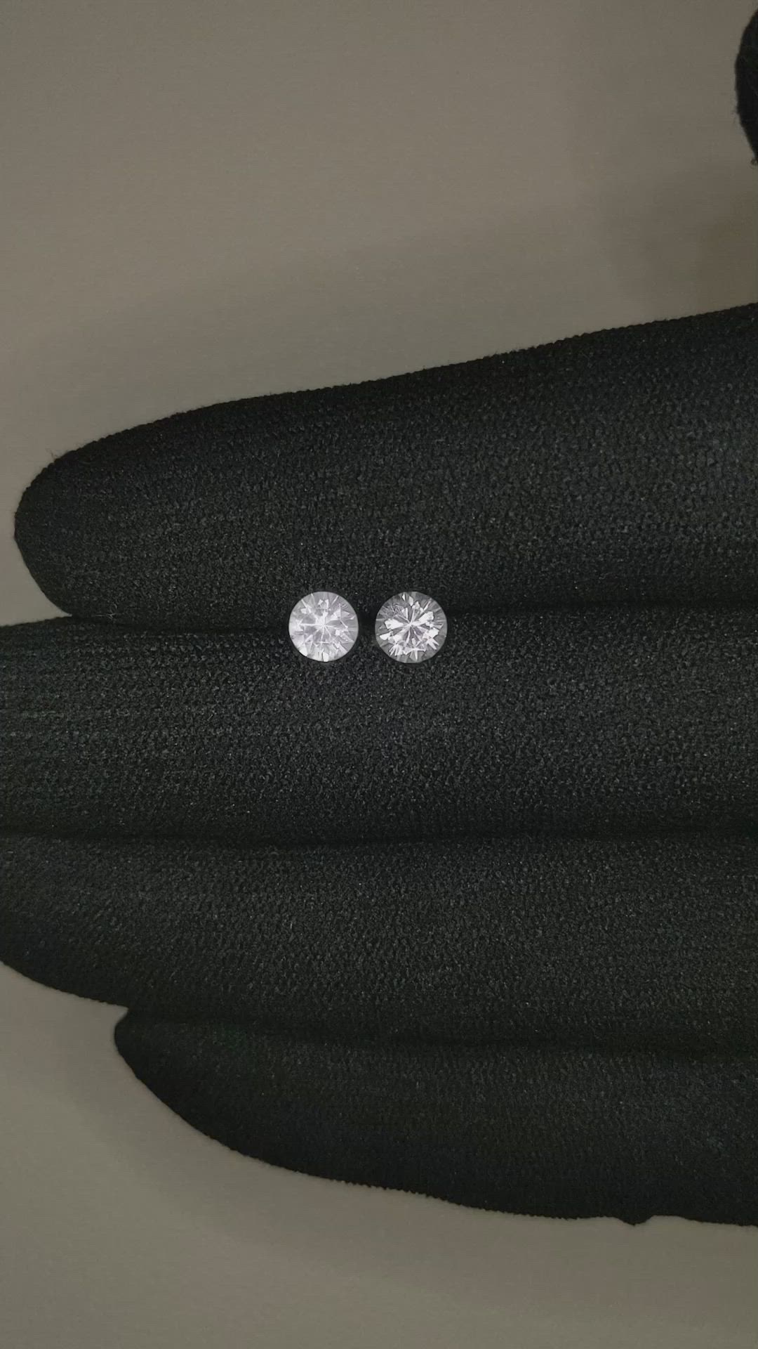 1.06 Ct.Tw.Total Carat Weight White Sapphire Pair from Ceylon (Sri Lanka) Size Video