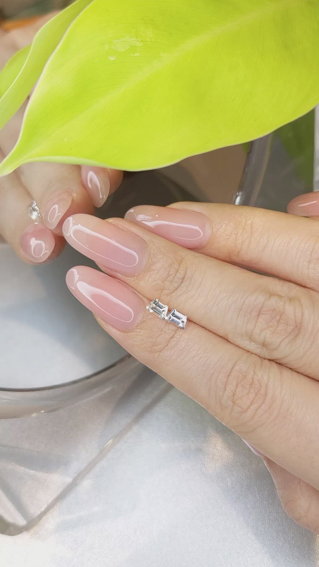 0.69 Ct.Tw.Total Carat Weight White Sapphire Pair from Ceylon (Sri Lanka) Size Video