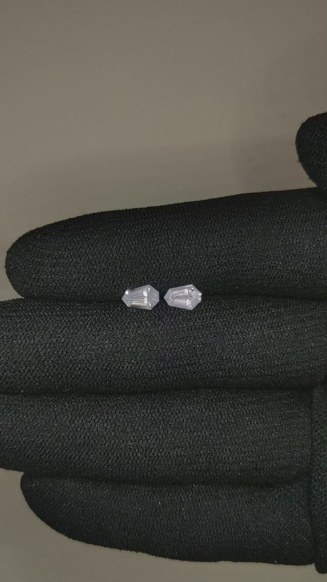 1.10 Ct.Tw.Total Carat Weight White Sapphire Pair from Ceylon (Sri Lanka) Size Video