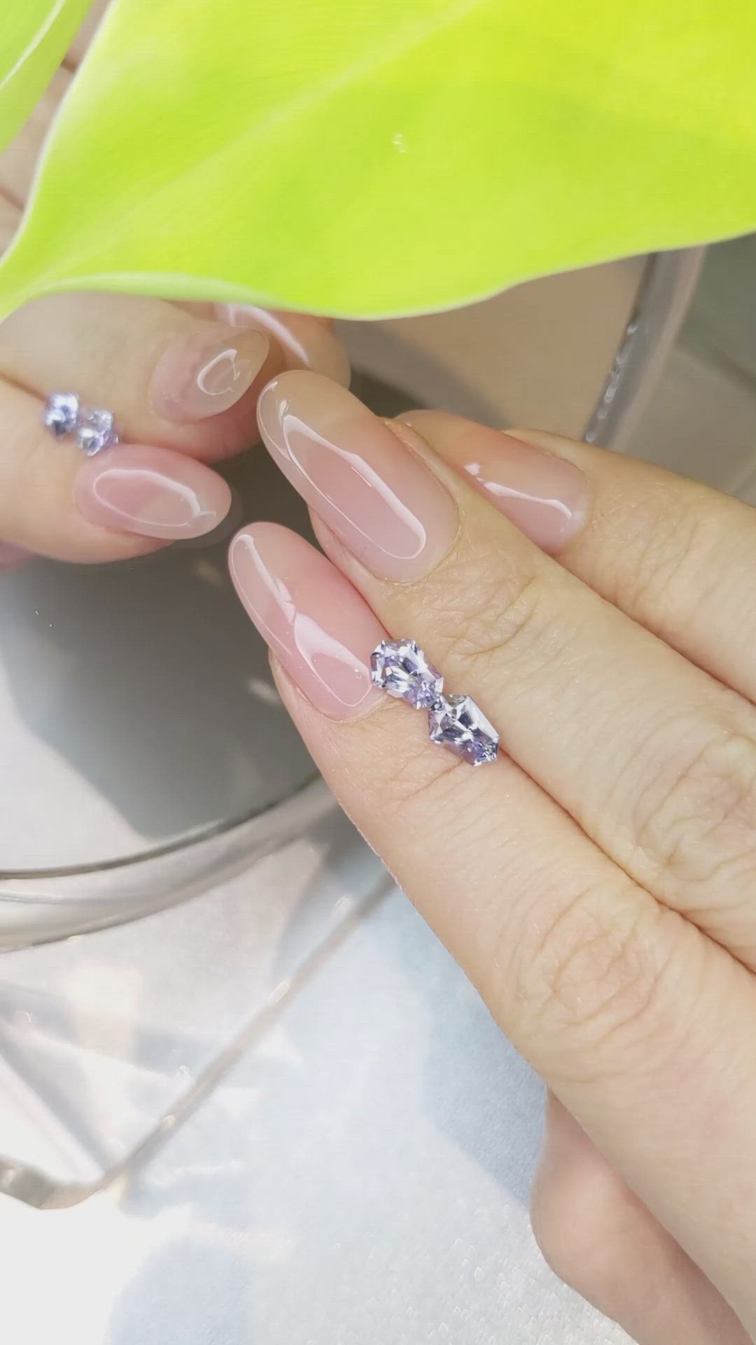 1.64&nbsp;Ct.Tw.Total Carat Weight Purple Sapphire Pair from Ceylon (Sri Lanka) Size Video