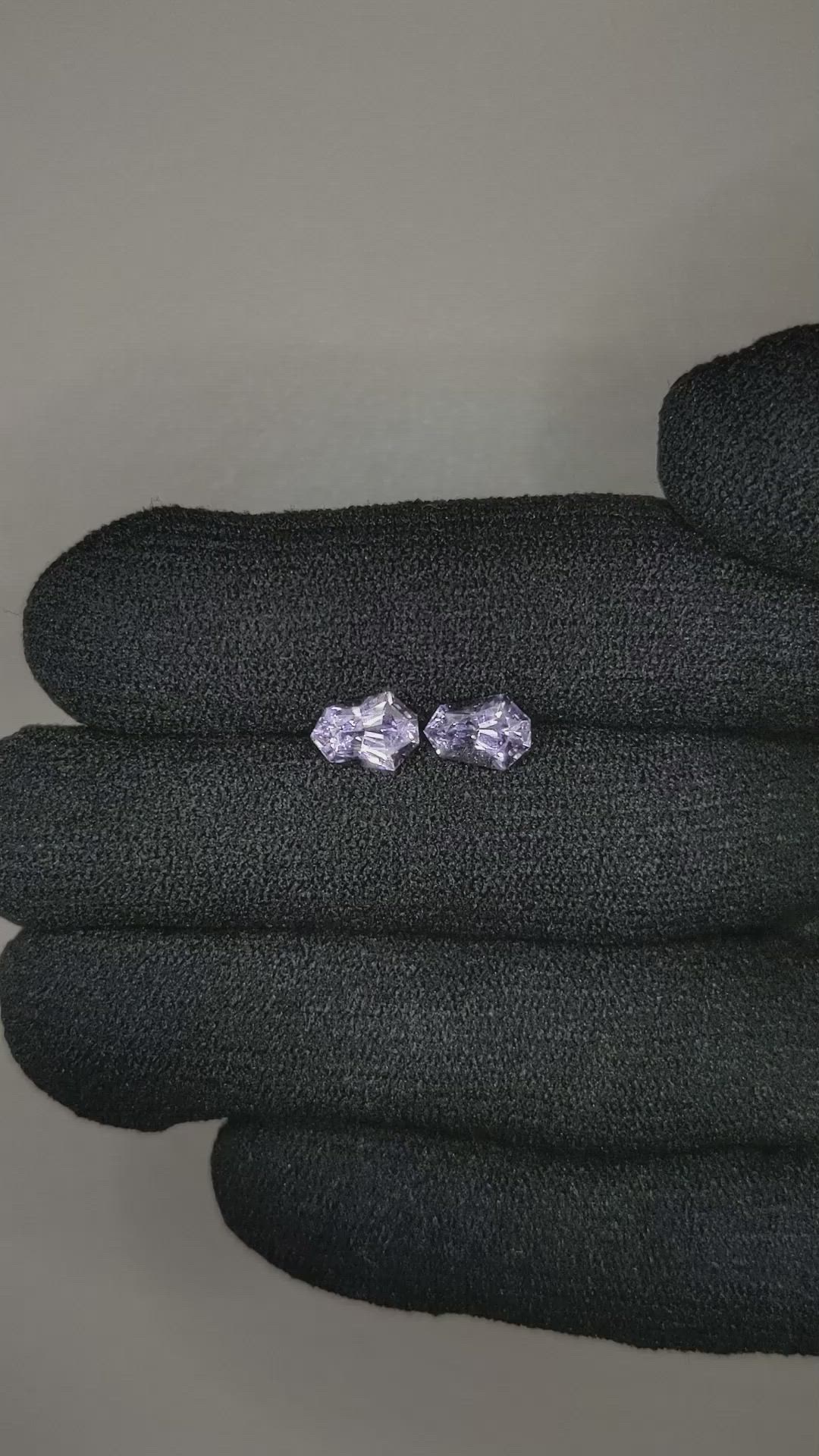 1.64&nbsp;Ct.Tw.Total Carat Weight Purple Sapphire Pair from Ceylon (Sri Lanka) Size Video