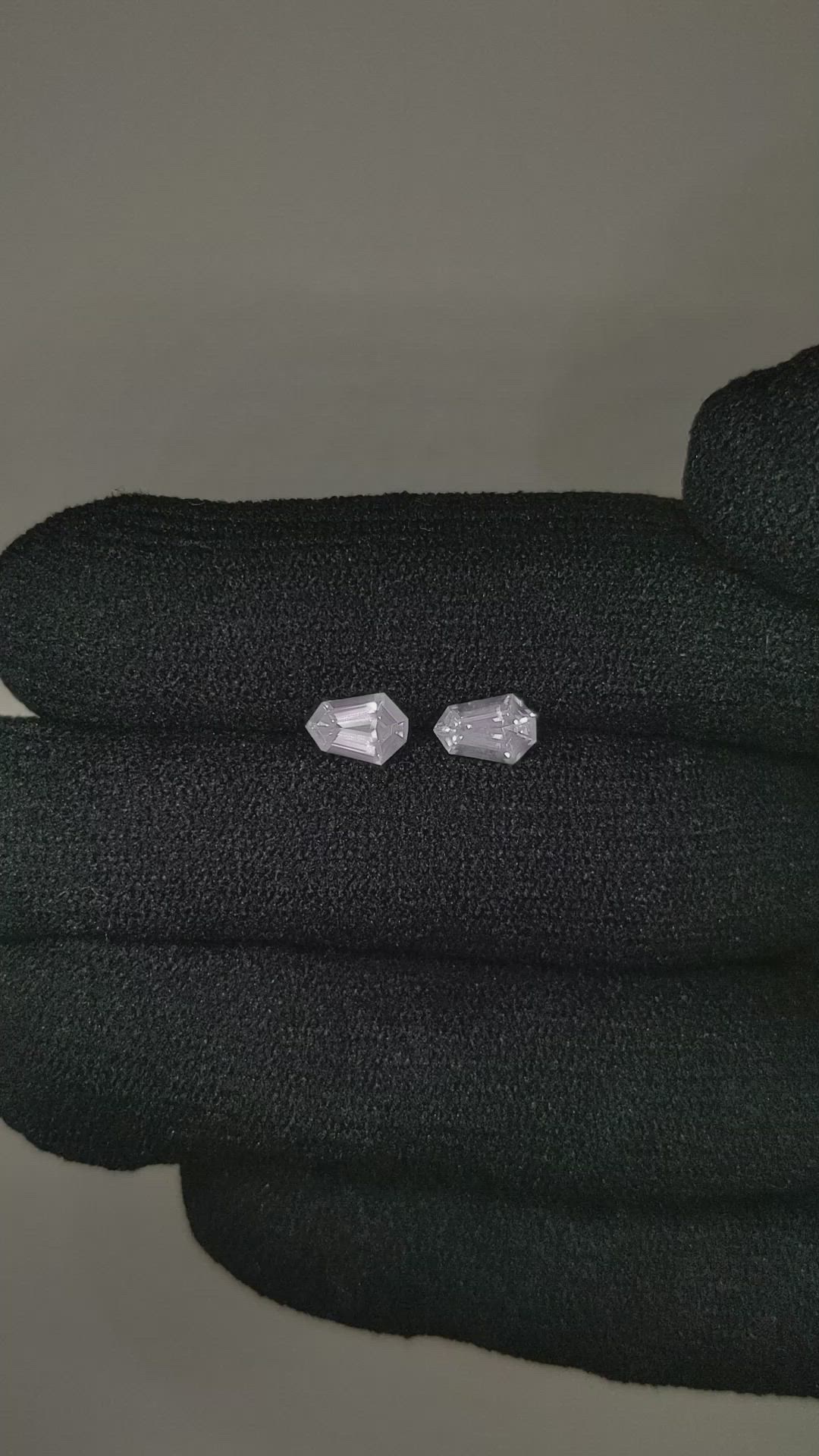 1.15 Ct.Tw.Total Carat Weight White Sapphire Pair from Ceylon (Sri Lanka) Size Video