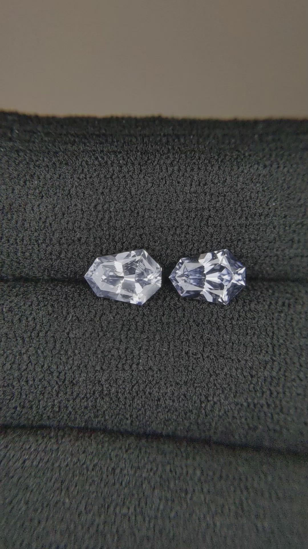 1.41 Ct.Tw.Total Carat Weight Blue Sapphire Pair from Ceylon (Sri Lanka) Size Video