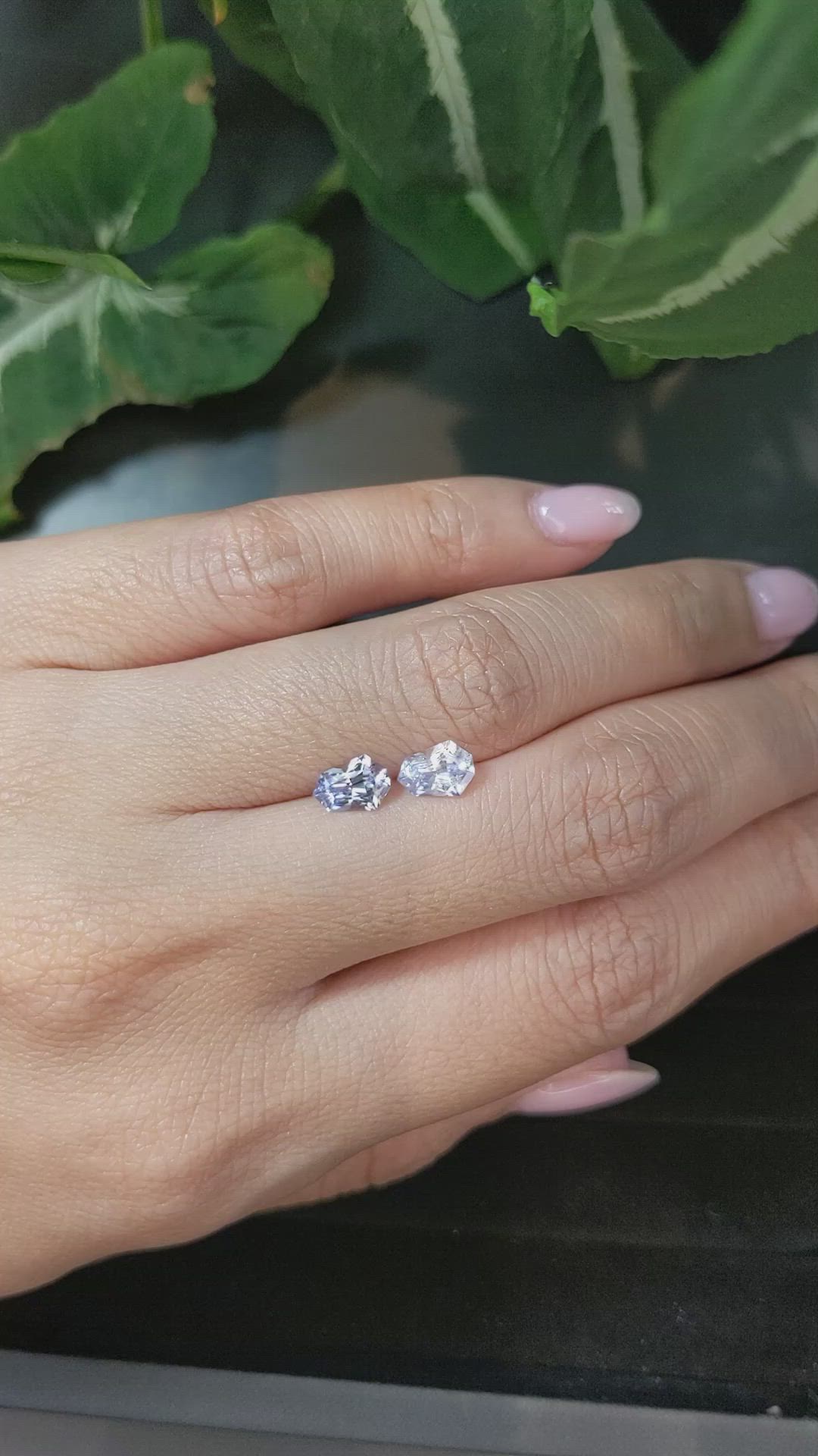 1.41 Ct.Tw.Total Carat Weight Blue Sapphire Pair from Ceylon (Sri Lanka) Size Video