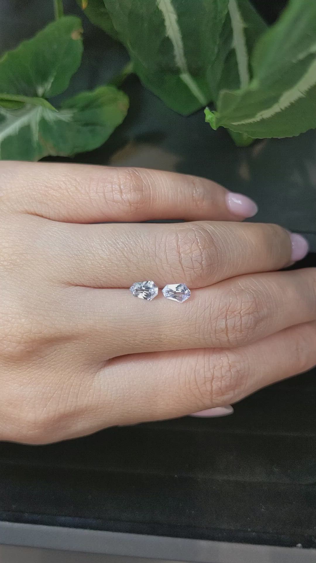 0.90 Ct.Tw.Total Carat Weight Blue Sapphire Pair from Ceylon (Sri Lanka) Size Video