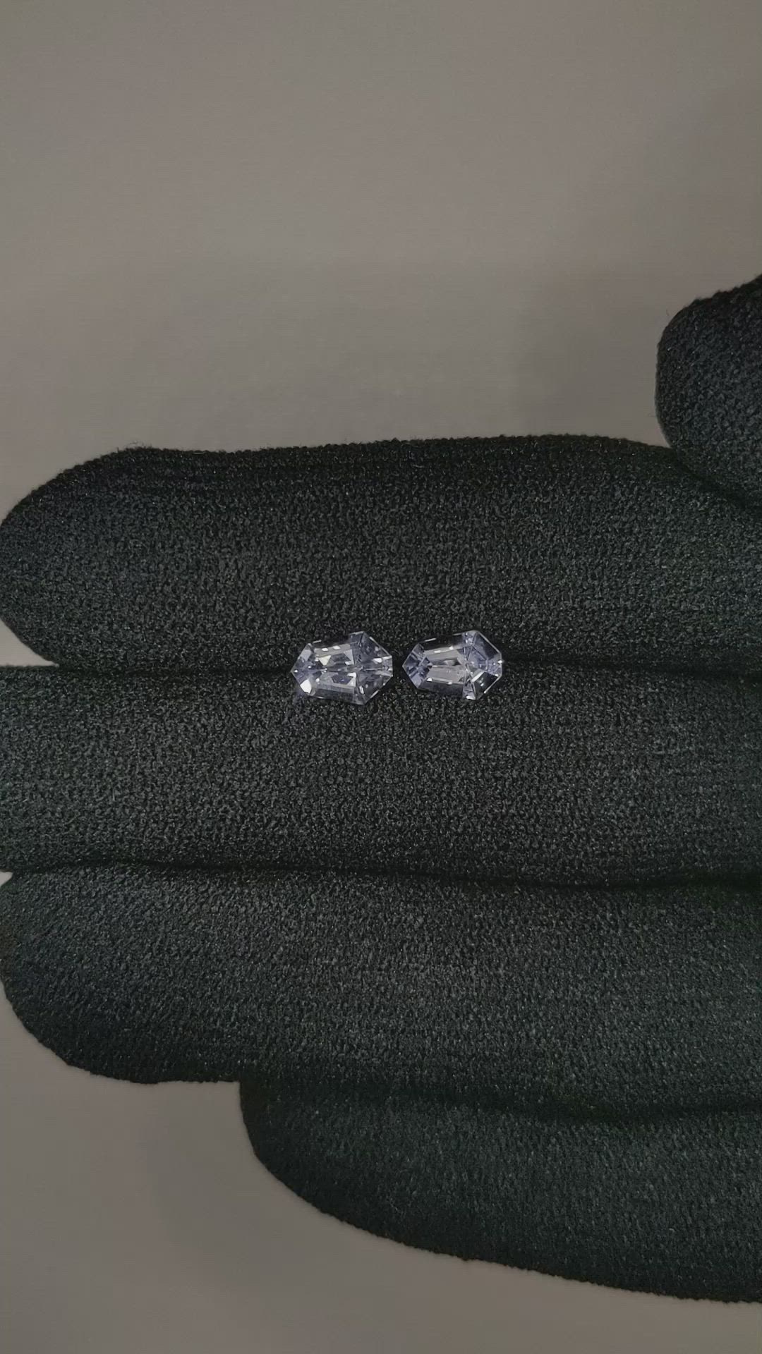 1.37 Ct.Tw.Total Carat Weight White Sapphire Pair from Ceylon (Sri Lanka) Size Video