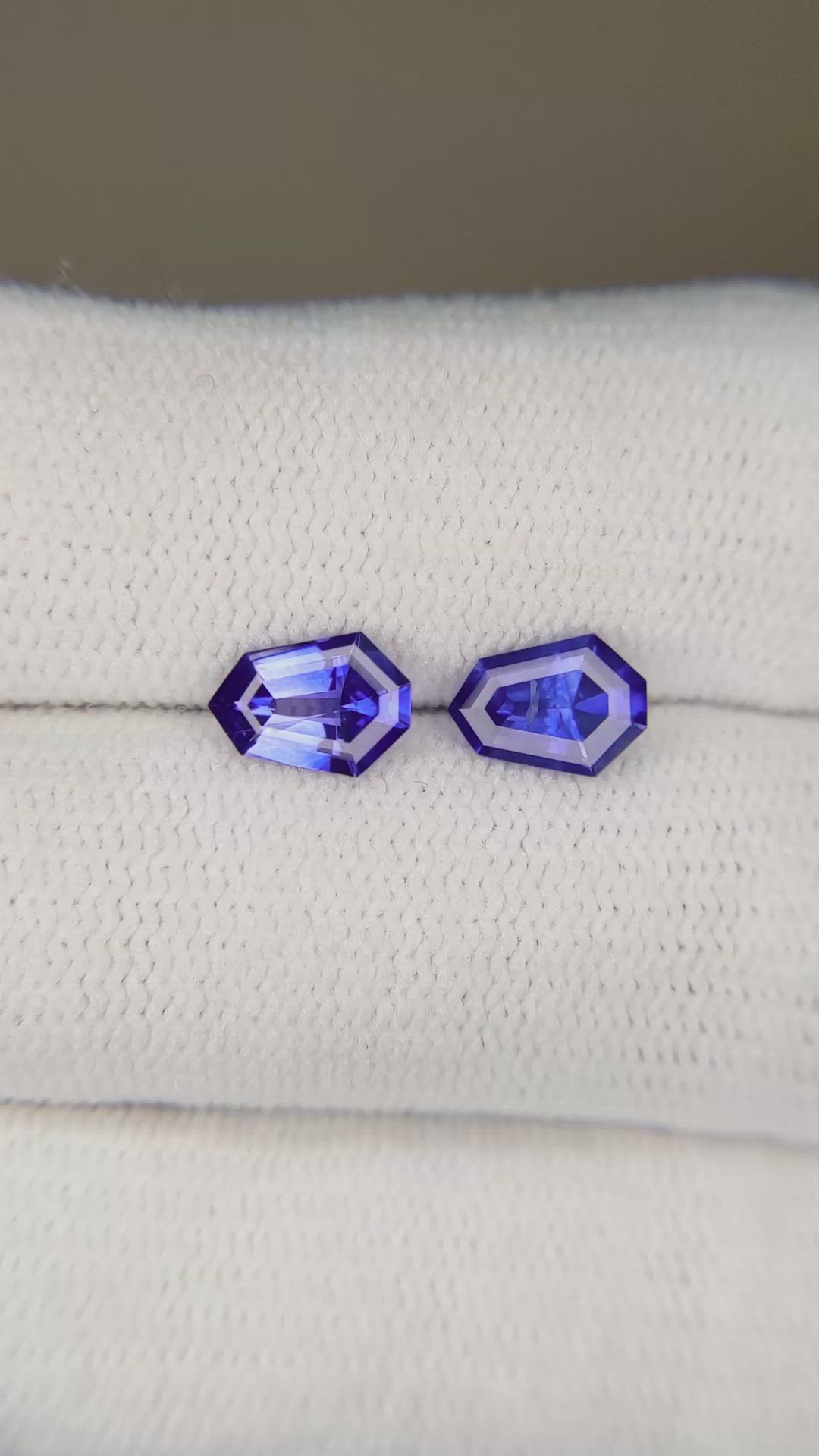 1.48 Ct.Tw.Total Carat Weight Color Change Sapphire Pair from Ceylon (Sri Lanka) Size Video