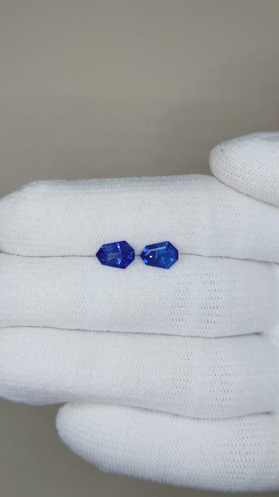1.48 Ct.Tw.Total Carat Weight Color Change Sapphire Pair from Ceylon (Sri Lanka) Size Video