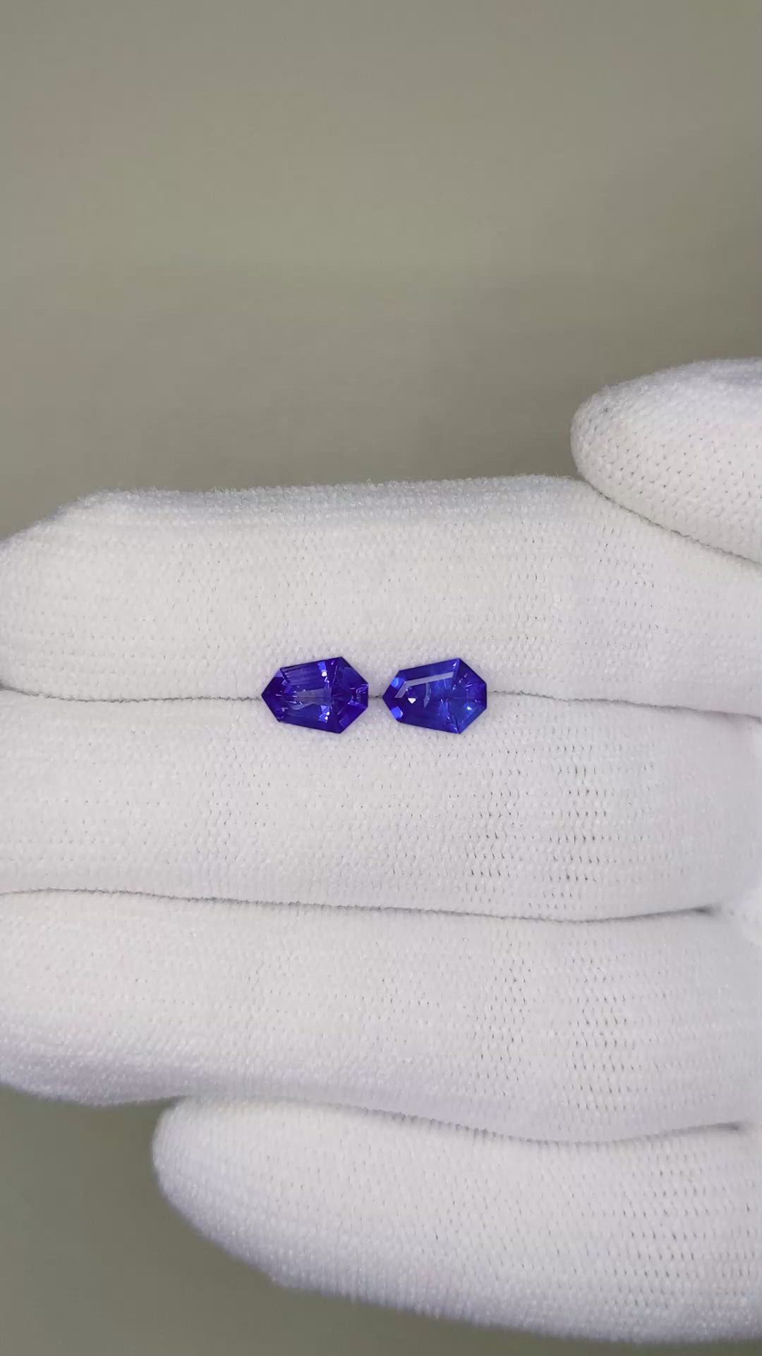 1.48 Ct.Tw.Total Carat Weight Color Change Sapphire Pair from Ceylon (Sri Lanka) Size Video