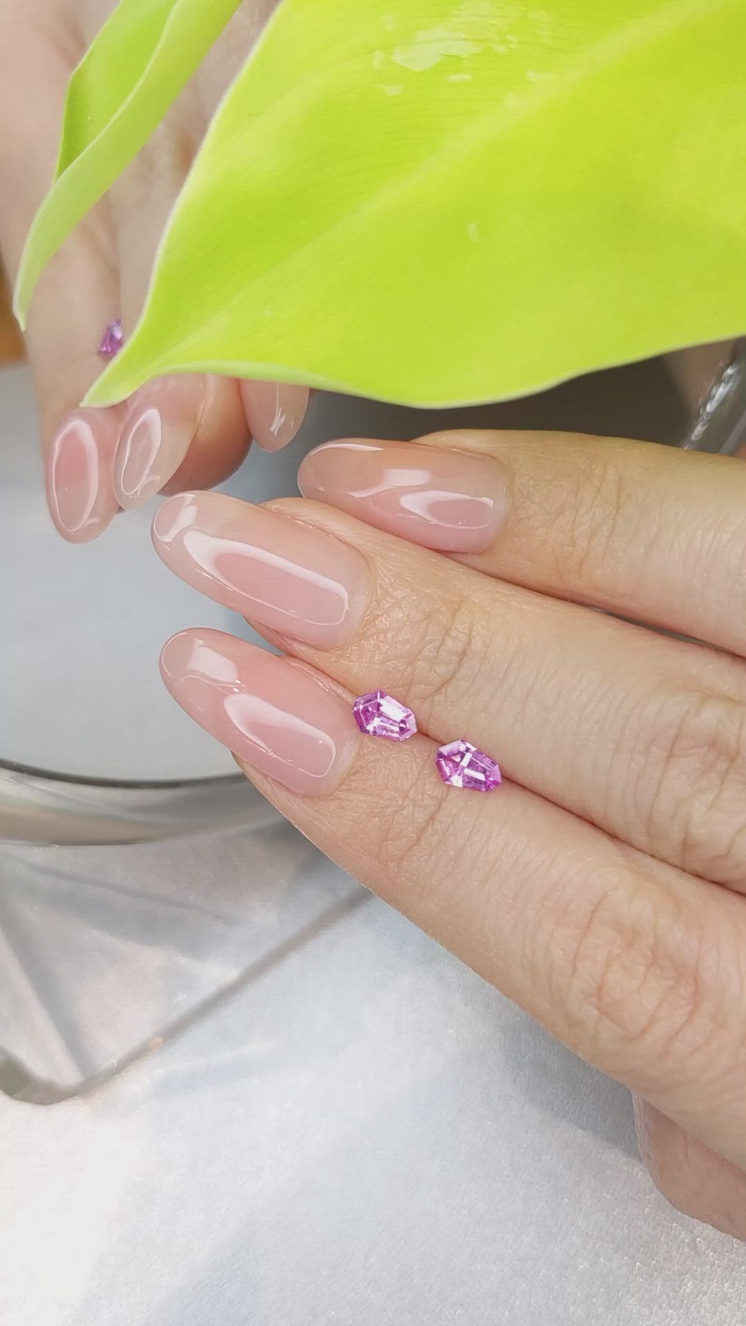 0.72&nbsp;Ct.Tw.Total Carat Weight Pink Sapphire Pair from Ceylon (Sri Lanka) Size Video