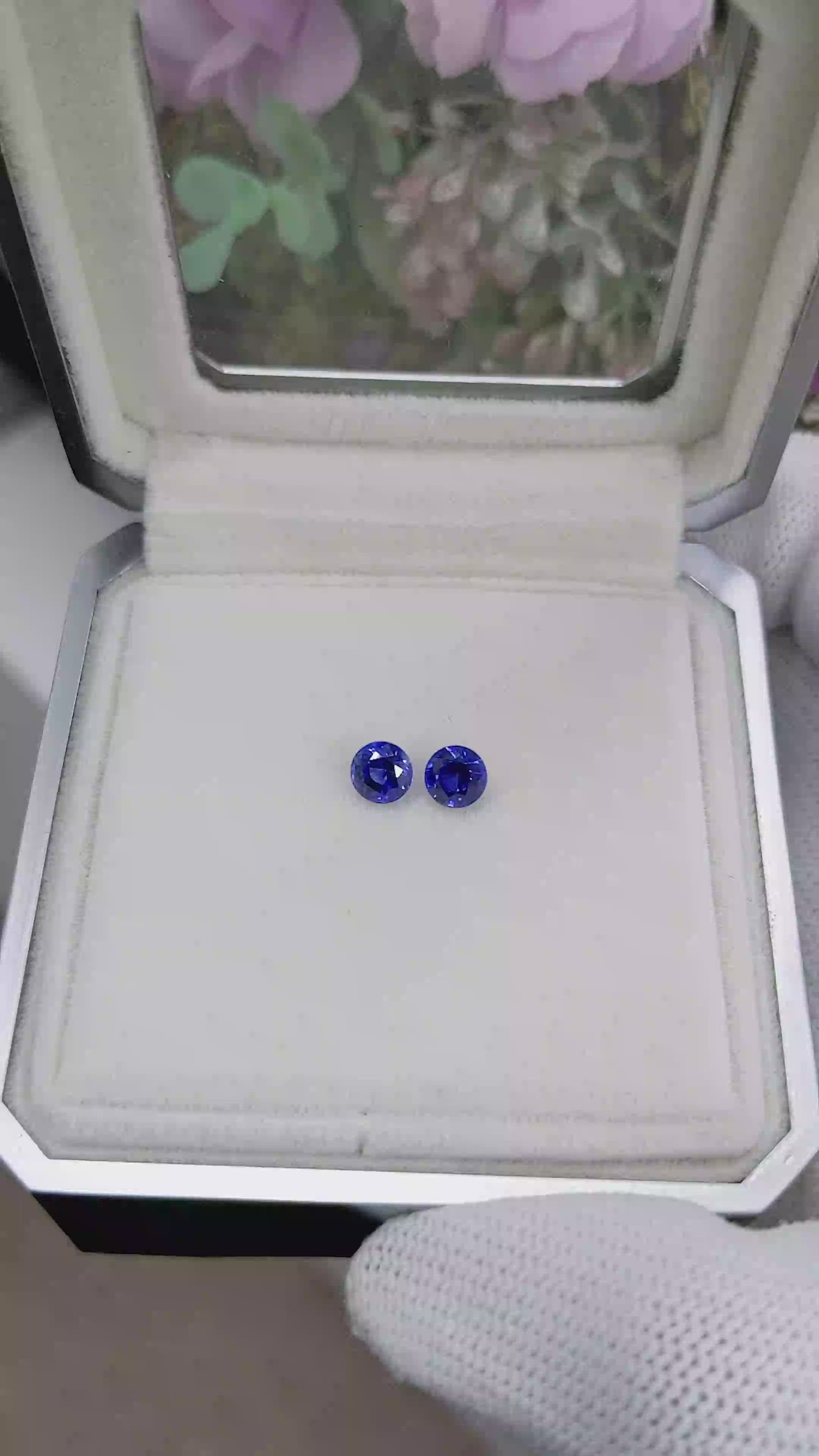 1.47 Ct.Tw.Total Carat Weight Blue Sapphire Pair from Ceylon (Sri Lanka) Size Video