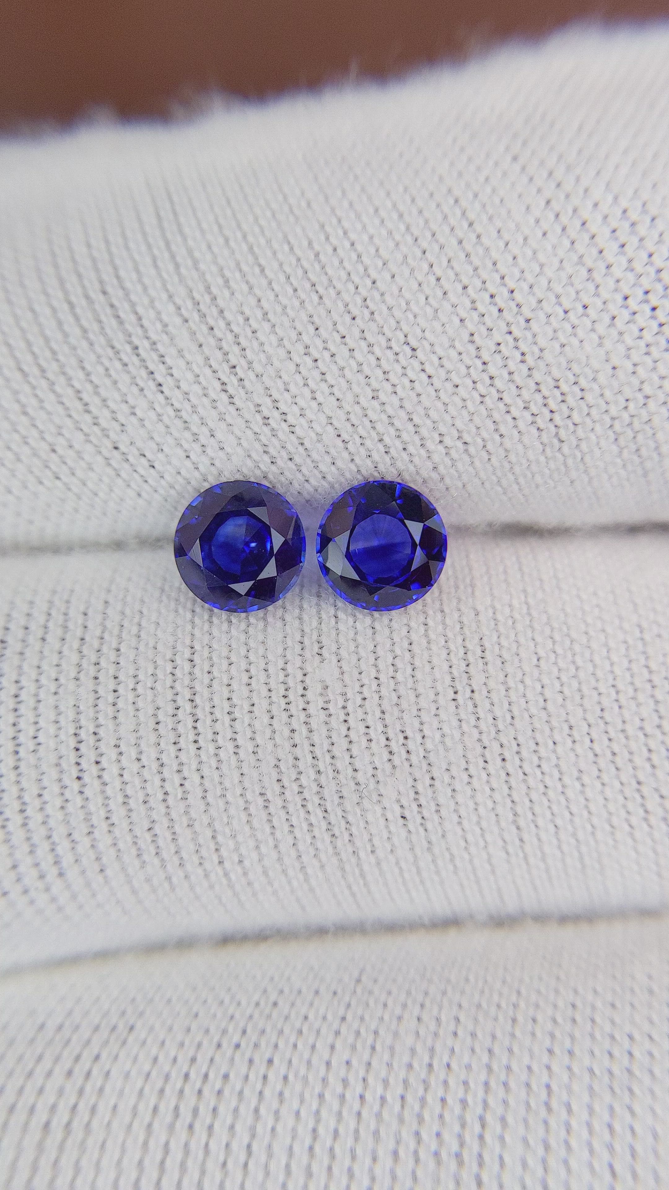1.70 Ct.Tw.Total Carat Weight Blue Sapphire Pair from Ceylon (Sri Lanka) Size Video
