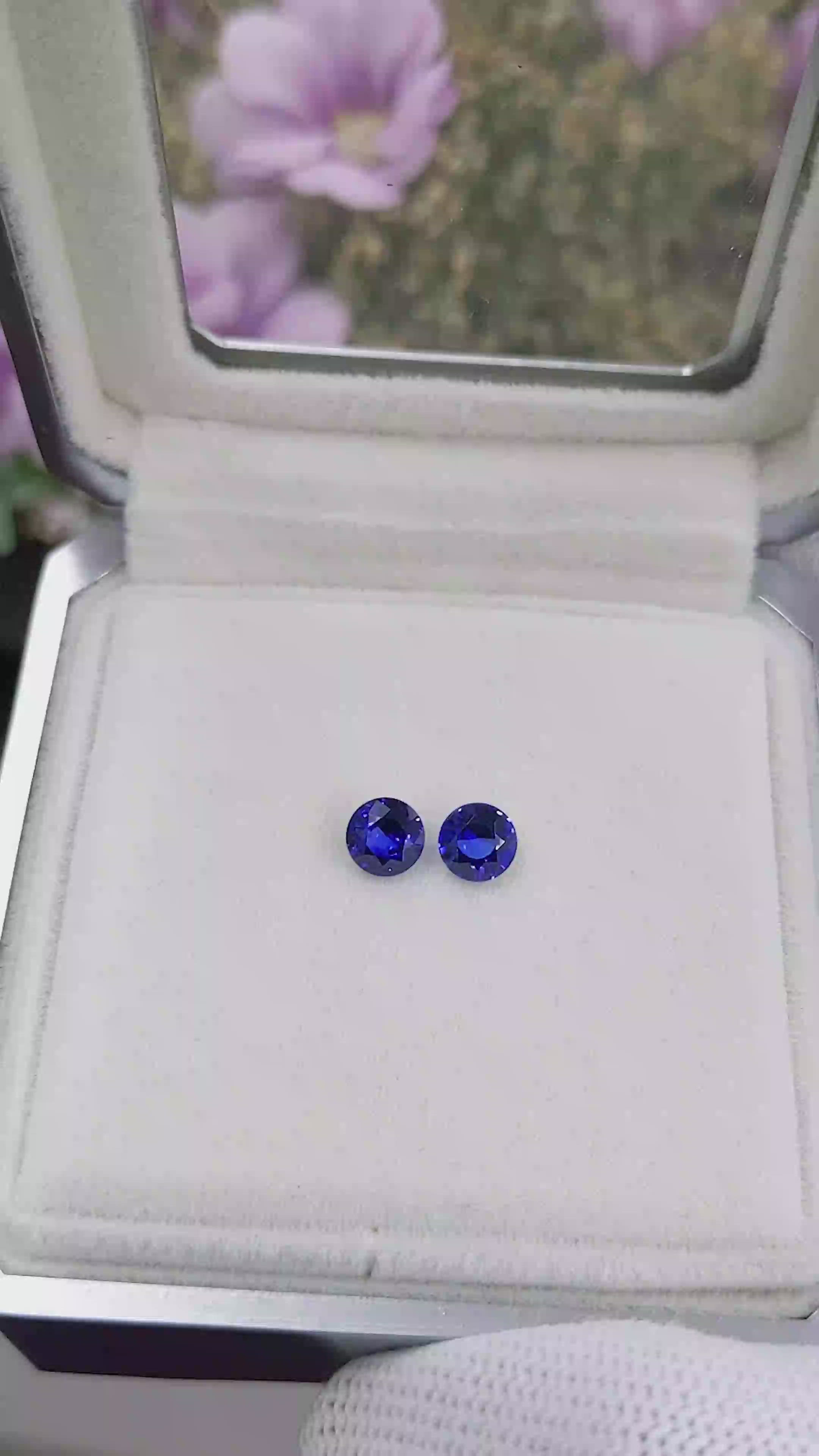 1.40 Ct.Tw.Total Carat Weight Blue Sapphire Pair from Ceylon (Sri Lanka) Size Video