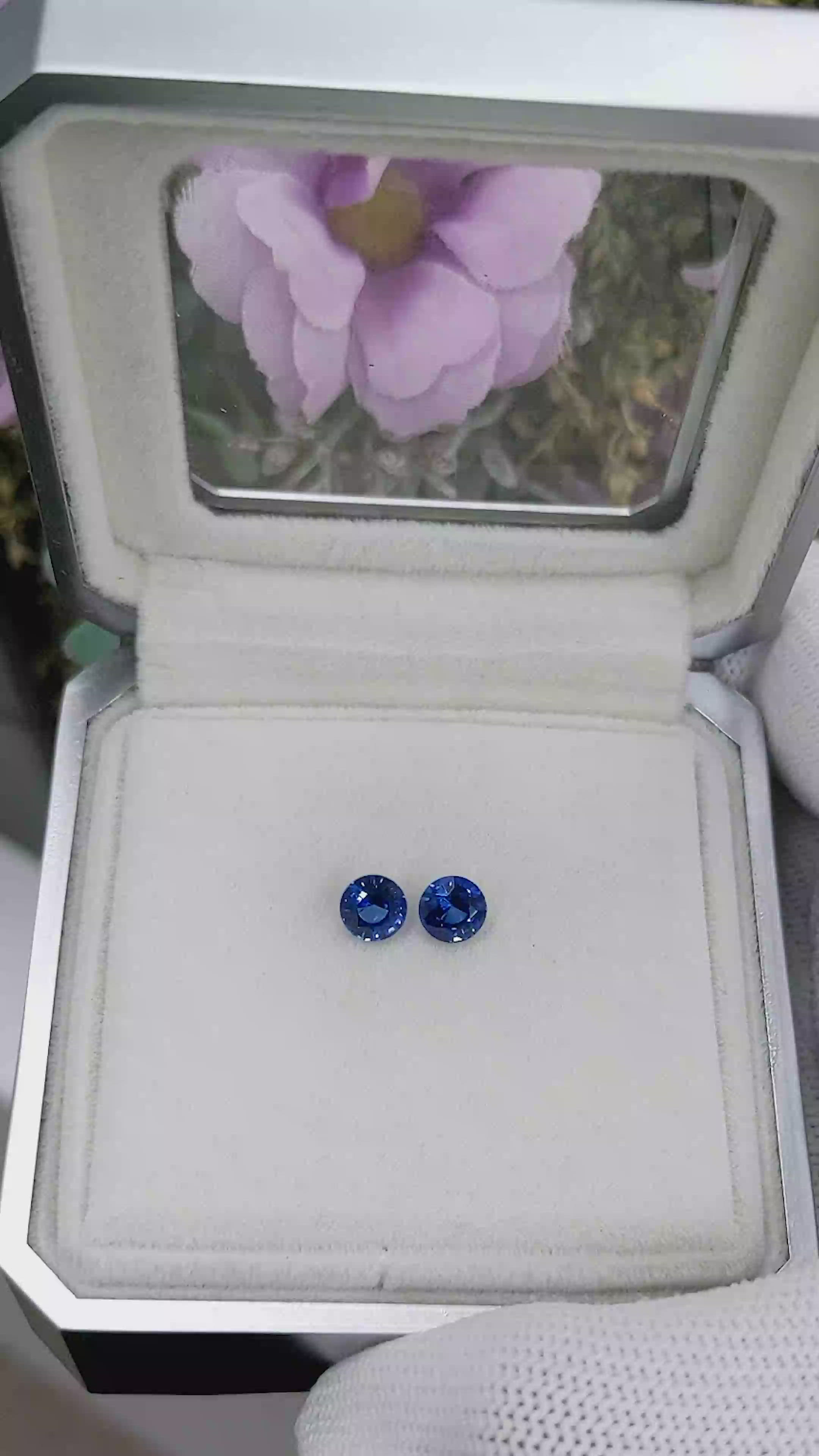 1.65&nbsp;Ct.Tw.Total Carat Weight Blue Sapphire Pair from Ceylon (Sri Lanka) Size Video
