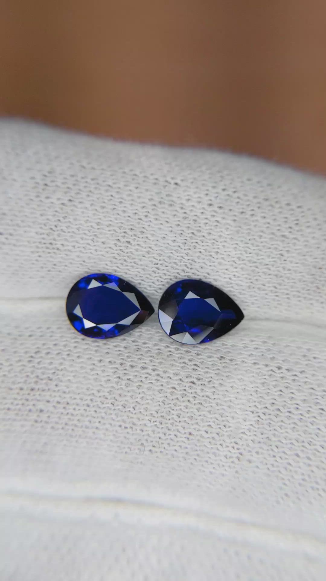 2.25 Ct.Tw.Total Carat Weight Blue Sapphire Pair from Ceylon (Sri Lanka) Size Video