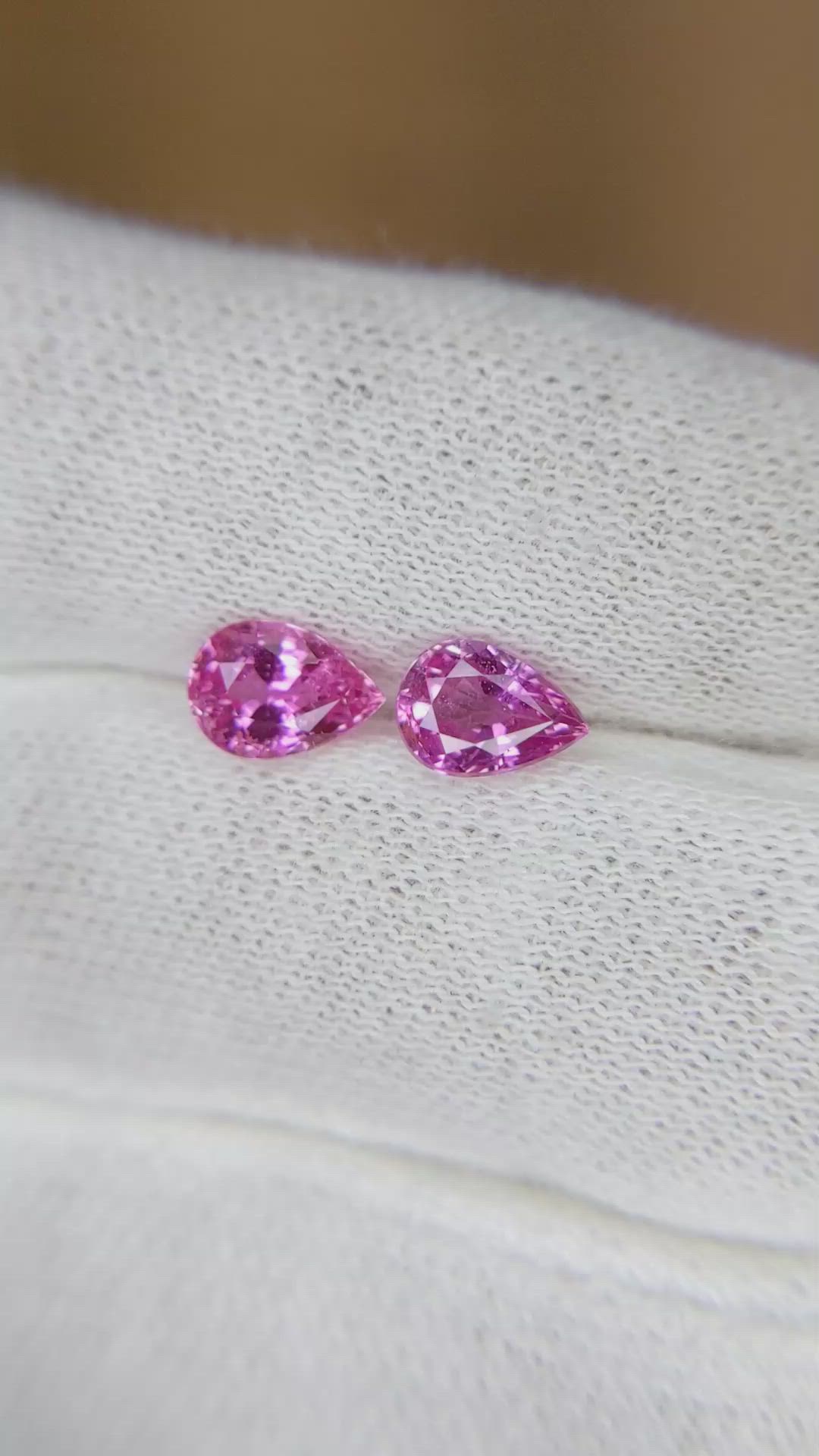 2.03&nbsp;Ct.Tw.Total Carat Weight Pink Sapphire Pair from Ceylon (Sri Lanka) Size Video