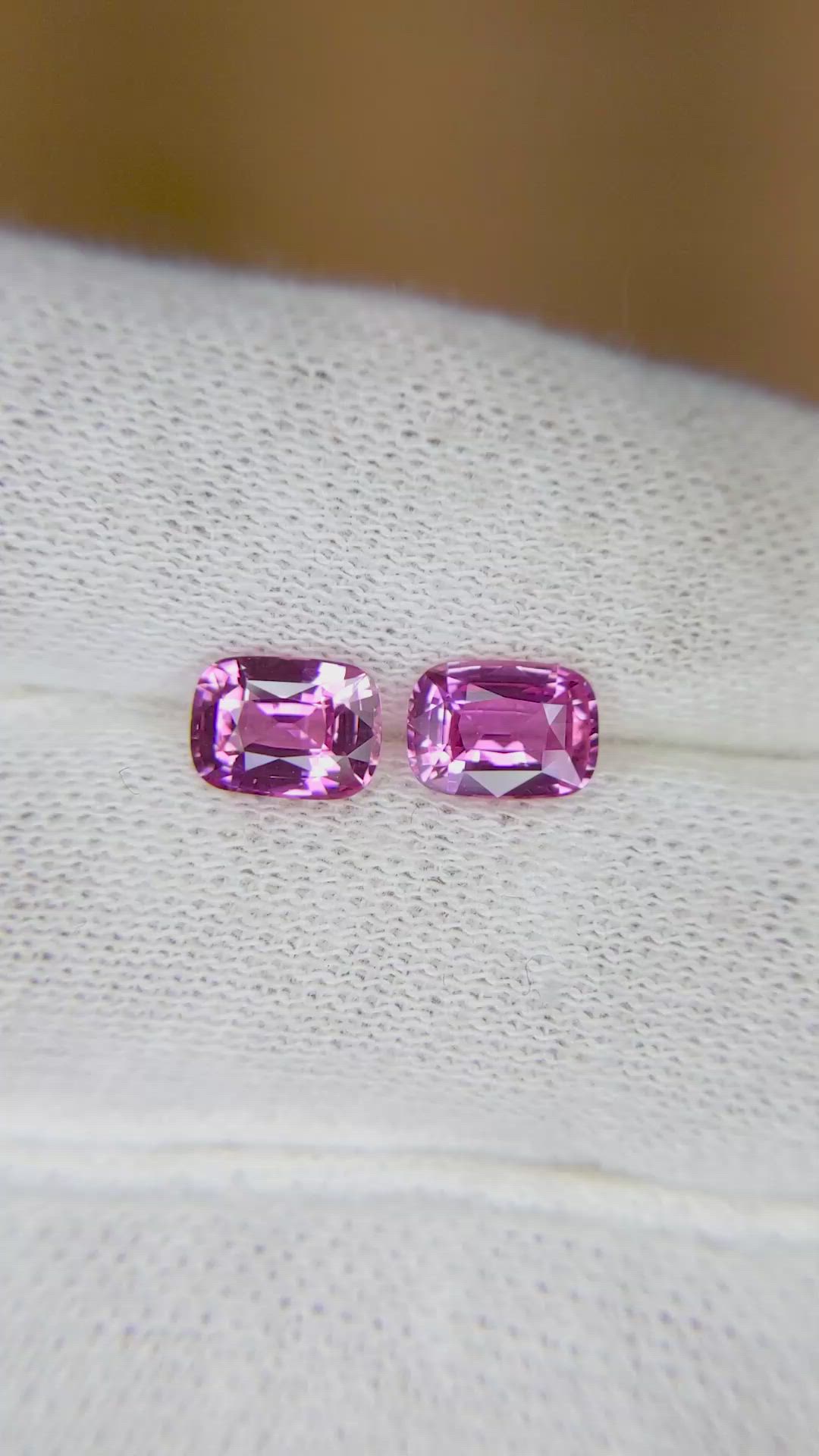2.15 Ct.Tw.Total Carat Weight Pink Sapphire Pair from Ceylon (Sri Lanka) Size Video