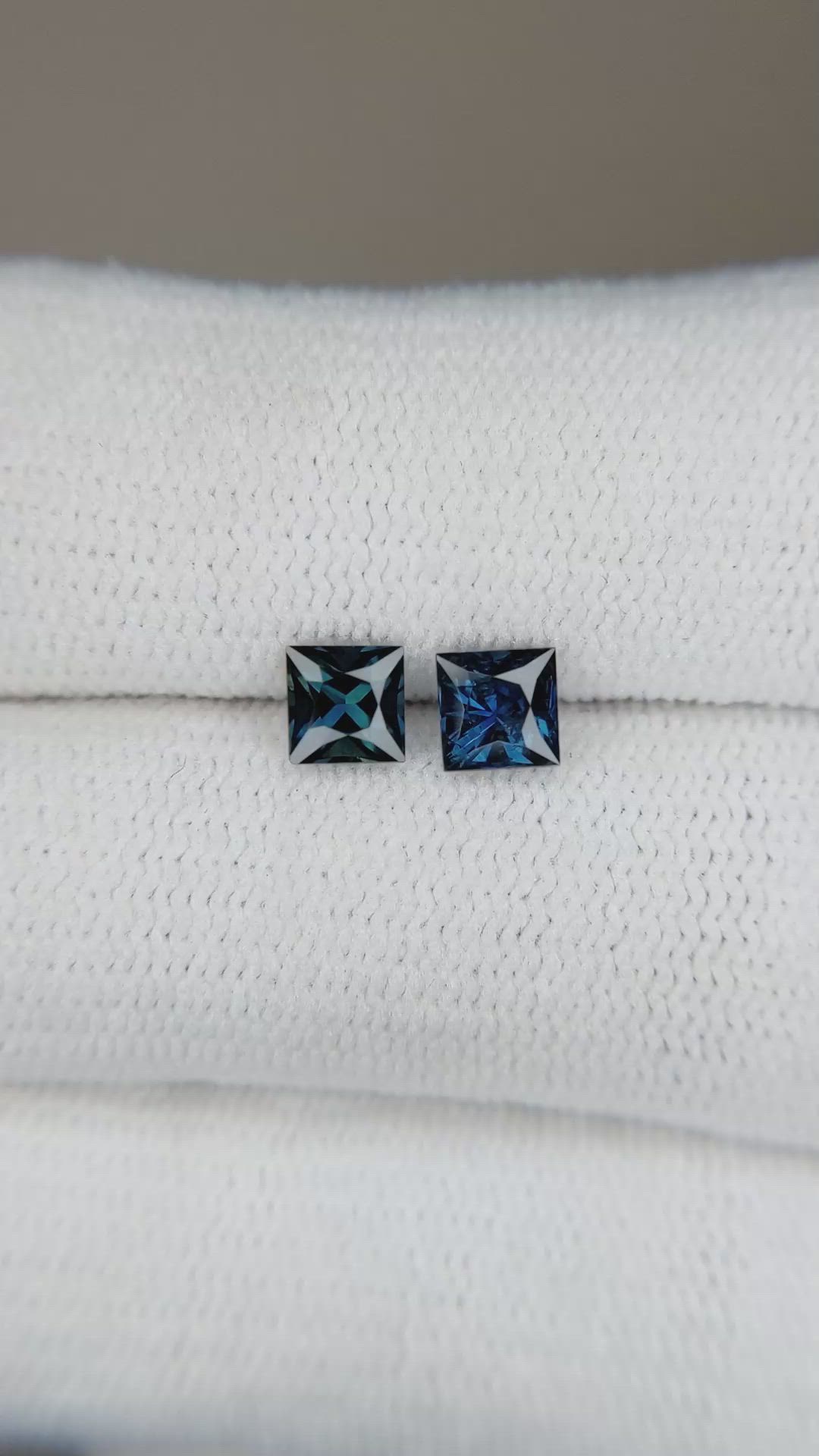 1.00&nbsp;Ct.Tw.Total Carat Weight Blue Sapphire Pair from Ceylon (Sri Lanka) Size Video