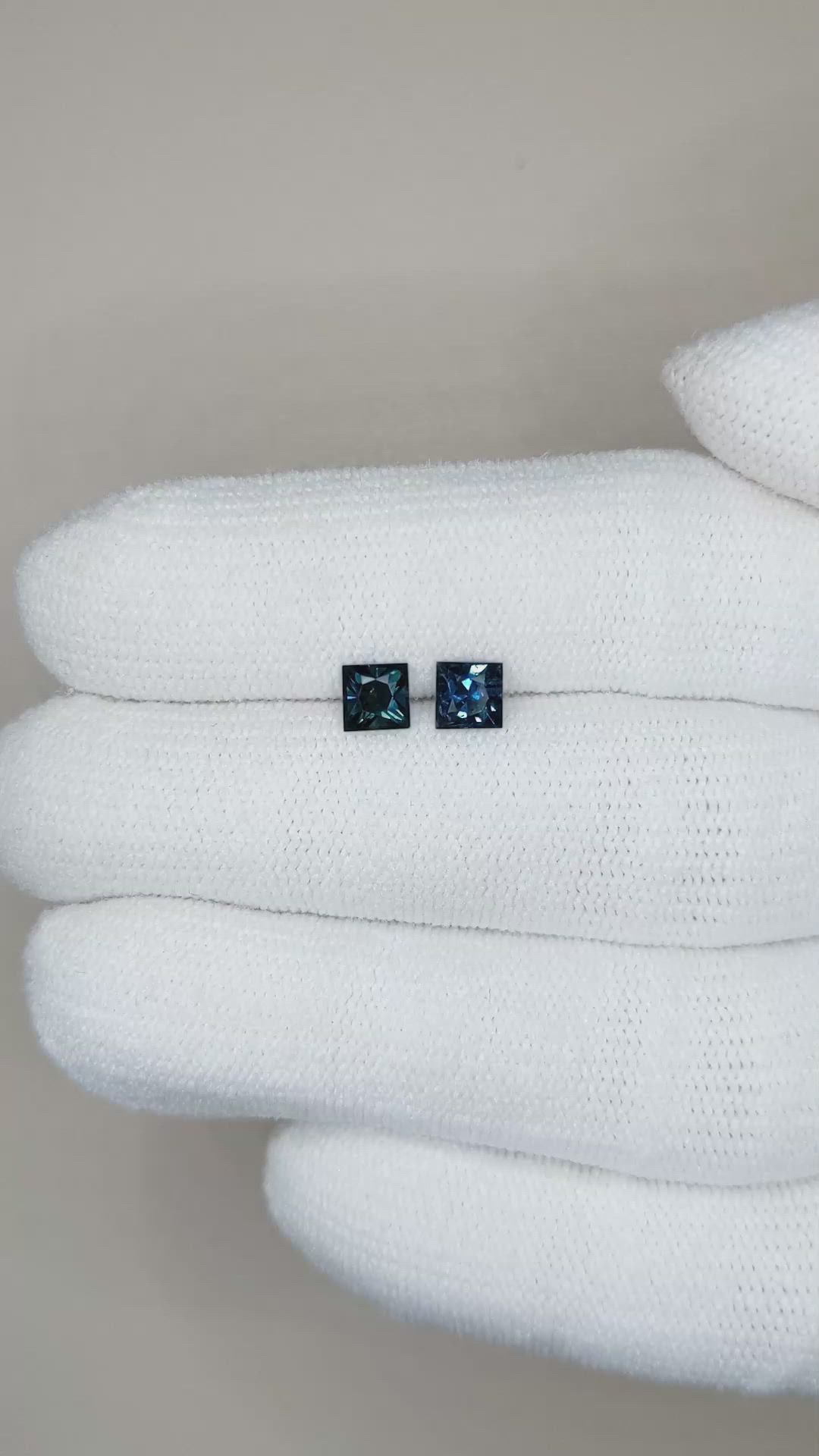 1.00&nbsp;Ct.Tw.Total Carat Weight Blue Sapphire Pair from Ceylon (Sri Lanka) Size Video