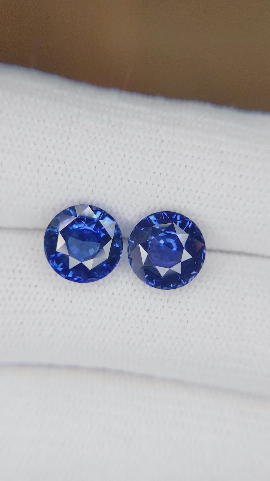 6.19 Ct.Tw.Total Carat Weight Blue Sapphire Pair from Ceylon (Sri Lanka) Size Video