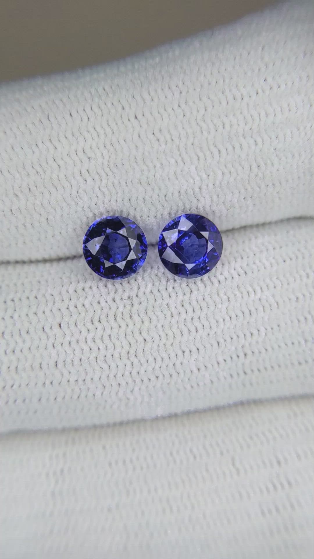 2.33 Ct.Tw.Total Carat Weight Blue Sapphire Pair from Madagascar Size Video
