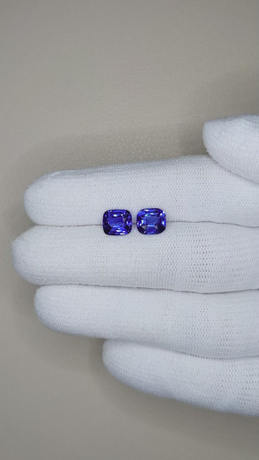 2.89 Ct.Tw.Total Carat Weight Blue Sapphire Pair from Ceylon (Sri Lanka) Size Video