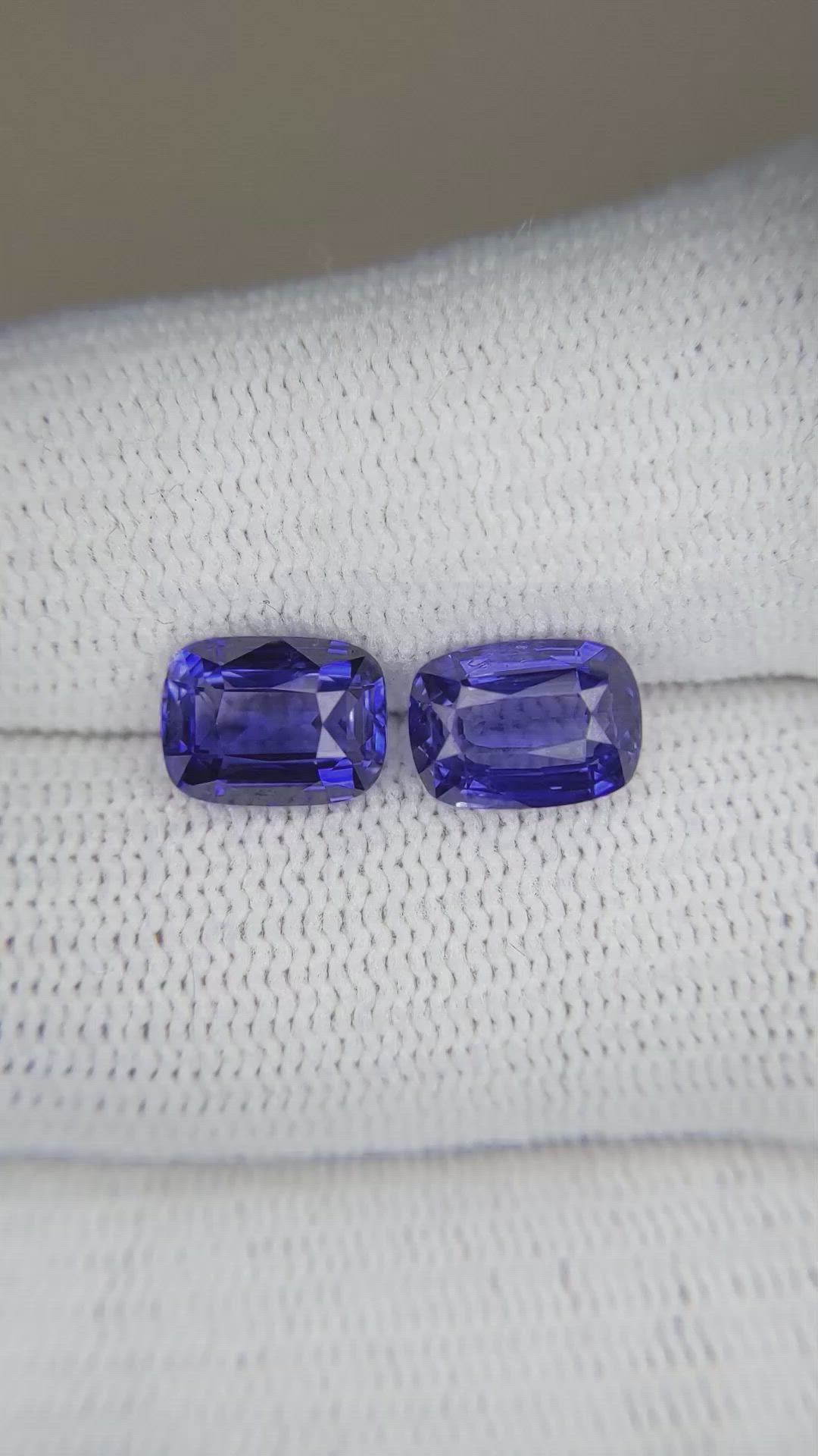 4.22 Ct.Tw.Total Carat Weight Blue Sapphire Pair from Madagascar Size Video