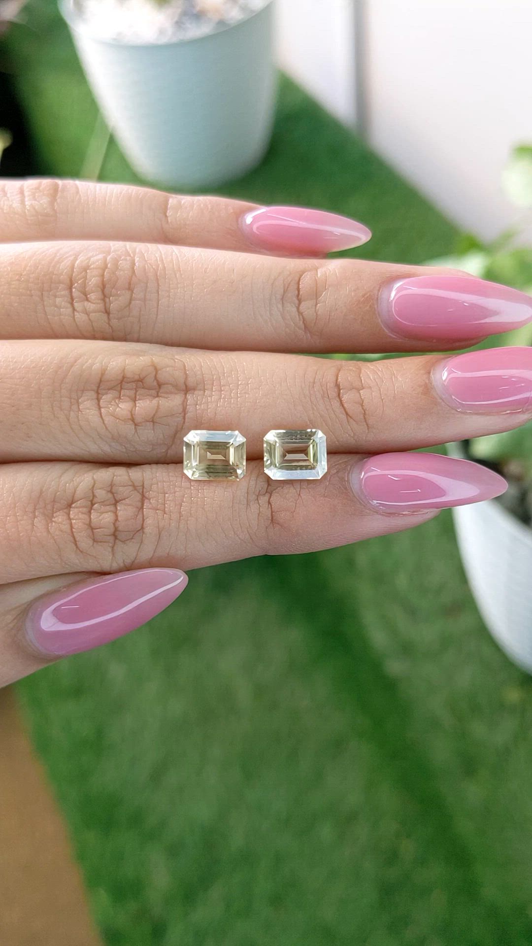 4.24 Ct.Tw.Total Carat Weight Yellow Sapphire Pair from Ceylon (Sri Lanka) Size Video