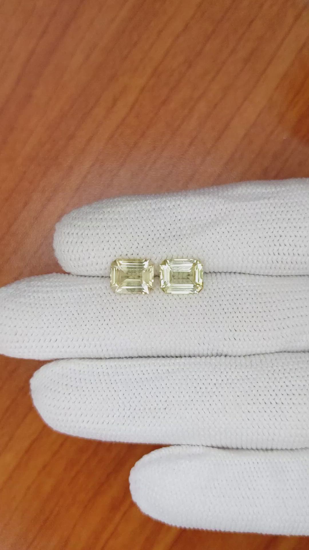 4.24 Ct.Tw.Total Carat Weight Yellow Sapphire Pair from Ceylon (Sri Lanka) Size Video